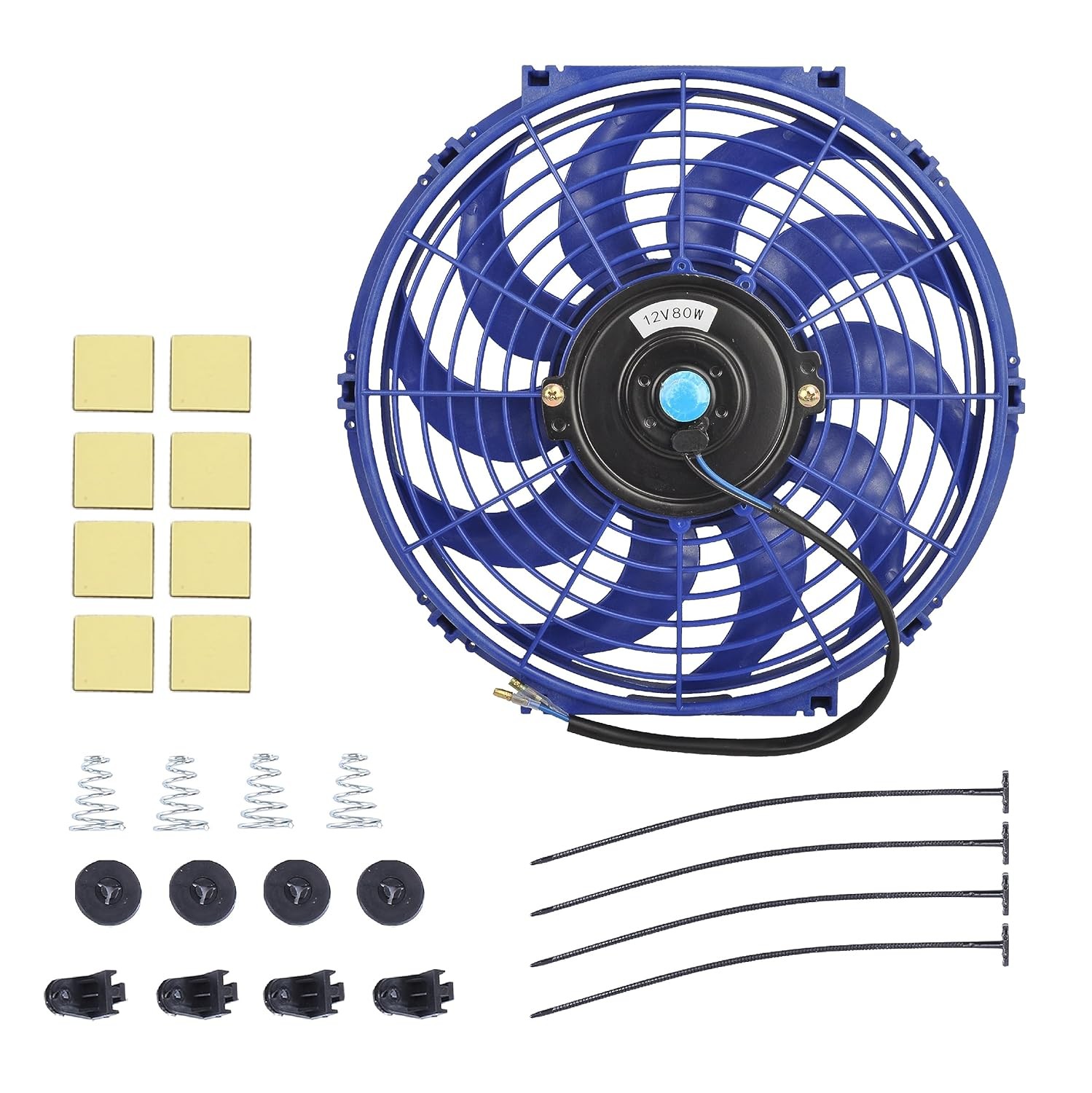 12-inch Ultra-Thin Fan Push-Pull Electric Heater Cooling Fan (12V 80W Blue)