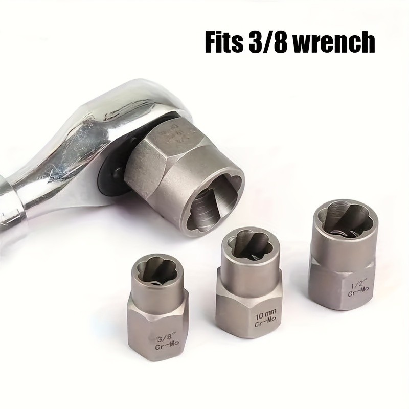 Impact Nut & Bolt Remover Set 3/8″ Bolt Extractor Tool Socket Kit With Case 14pc