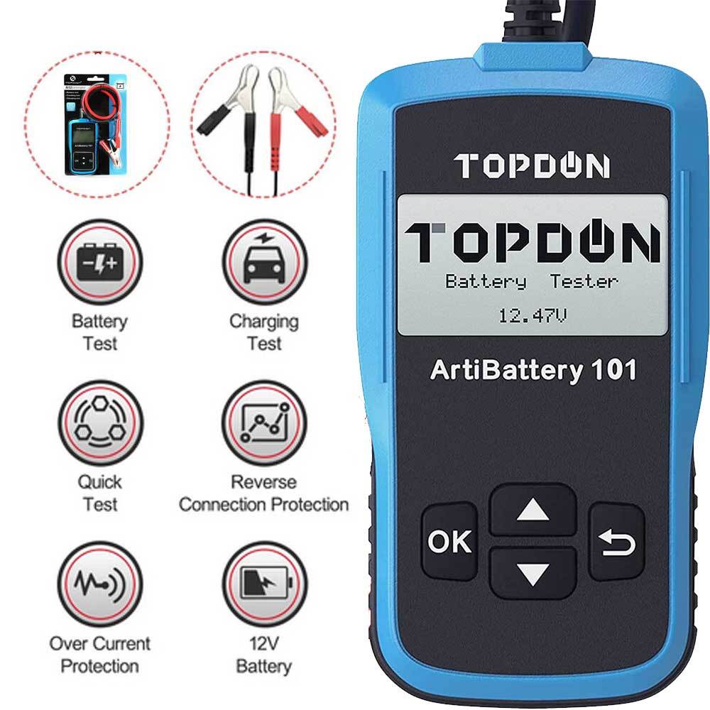 TOPDON Car Battery Tester Analyzer Cranking Charging Test 12V CCA100~2000