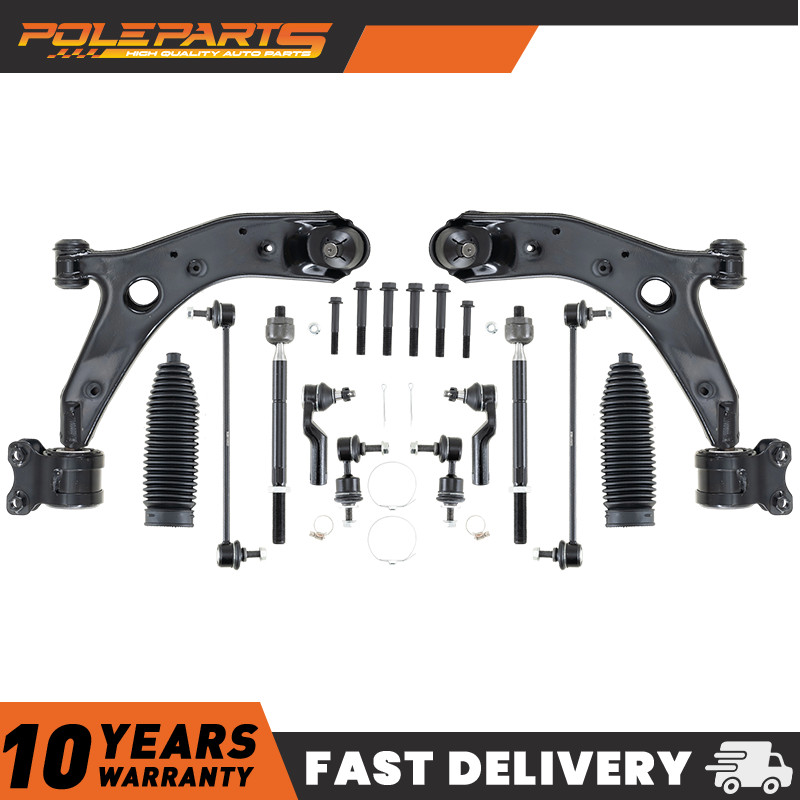 12pcs Front Lower Control Arm & Tie Rod End Kit For 2004-2009 Mazda 3 Mazda 5
