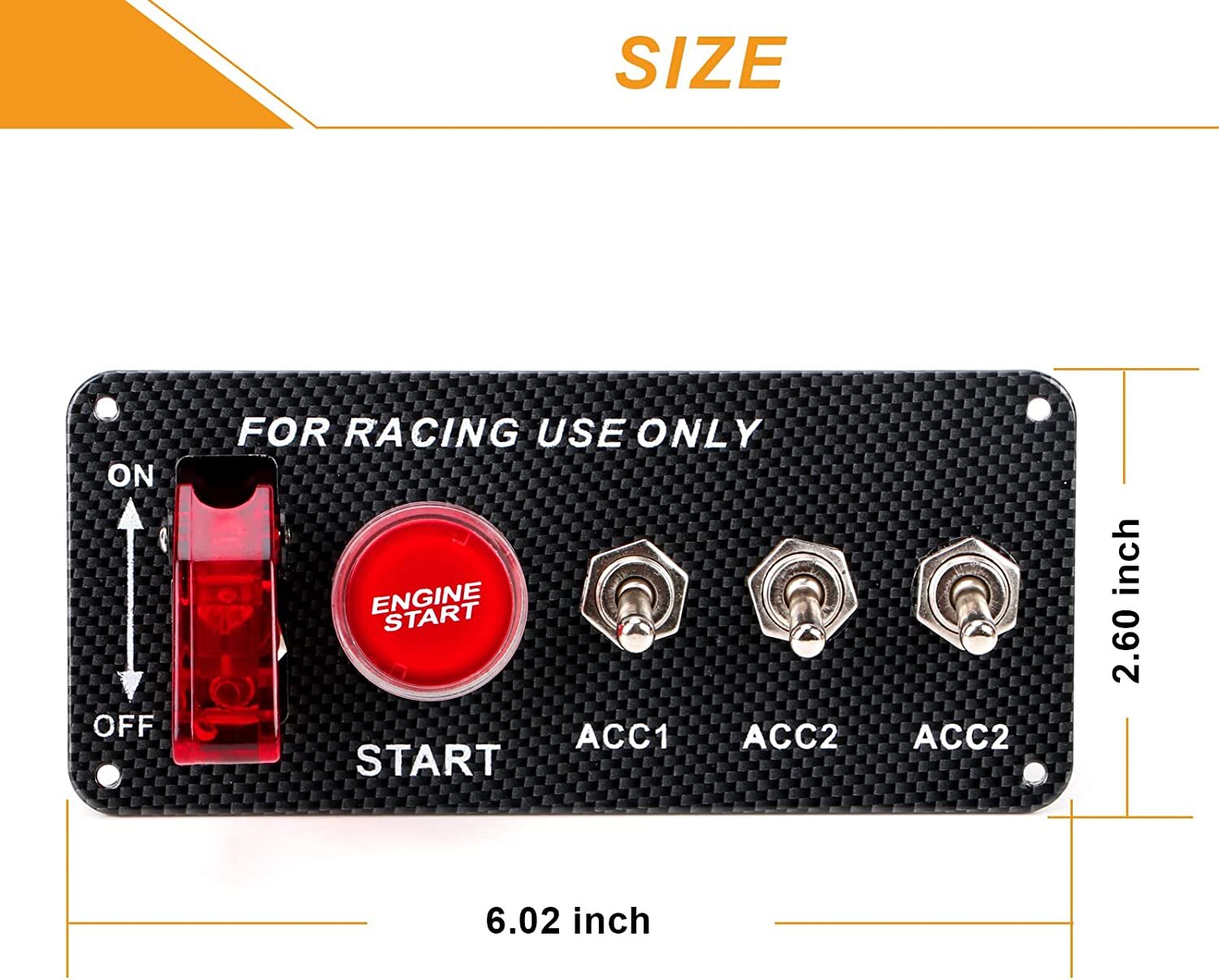 Ignition Switch Panel 12V Racing Car Engine Start Push Button Switch Panel Ca…