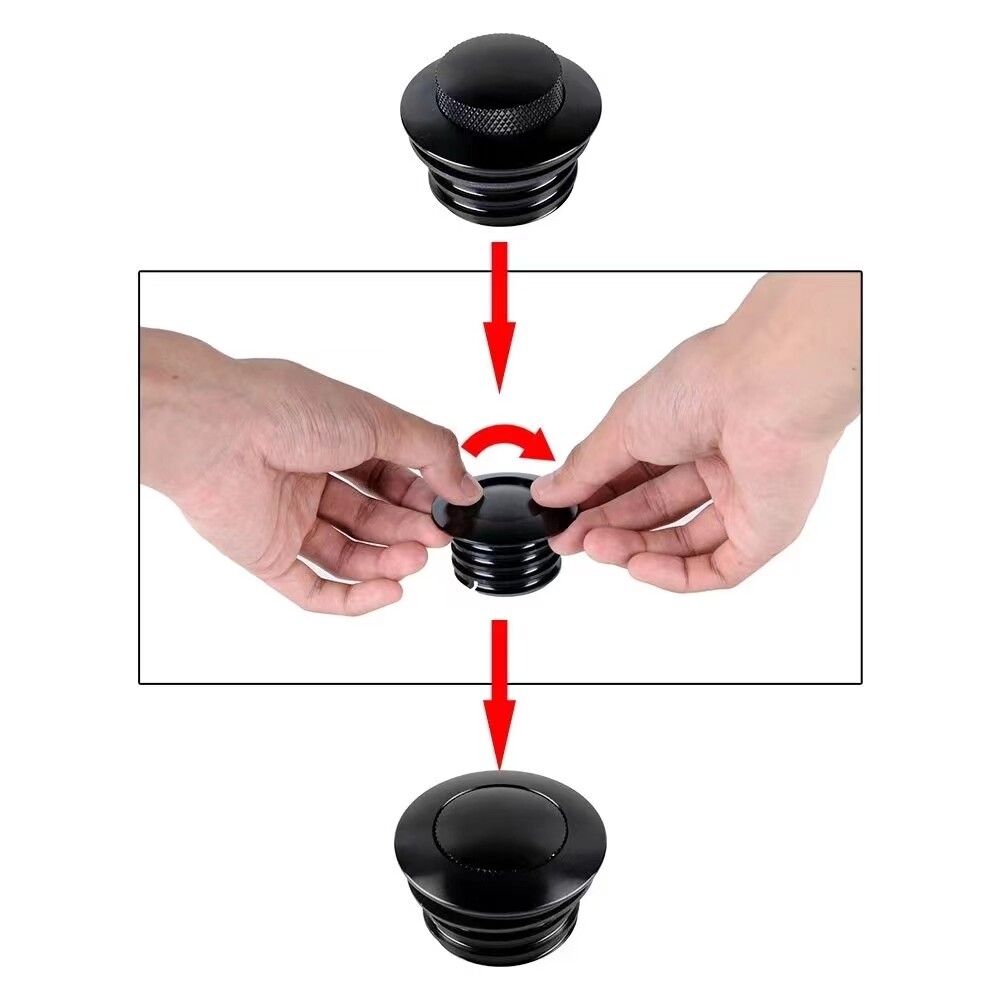 Alum Gas Cap For Harley Sportster Xl883/1200 Dyna Softail 1996-2021 Black