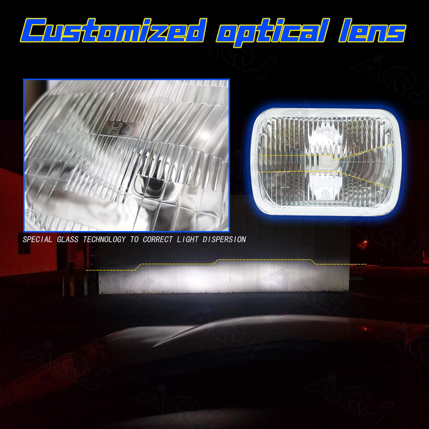 For Dodge W350 1981-1993 Pair 7″x6″ inch LED HeadlightS High/Low Sealed Beam