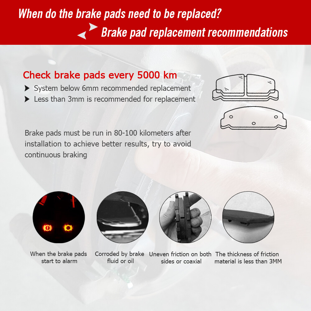 Front and Rear Ceramic Brake Pads Set for Mercedes-Benz C230 C240 SLK280 SLK300