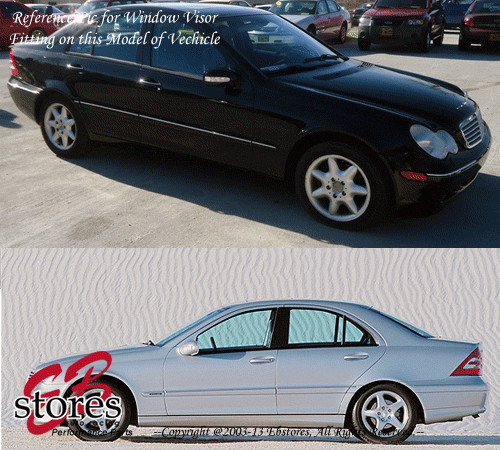For 2001-2007 Mercedes-Benz C240 C320 Smoke Window Visor Rain Guard 4pcs Set