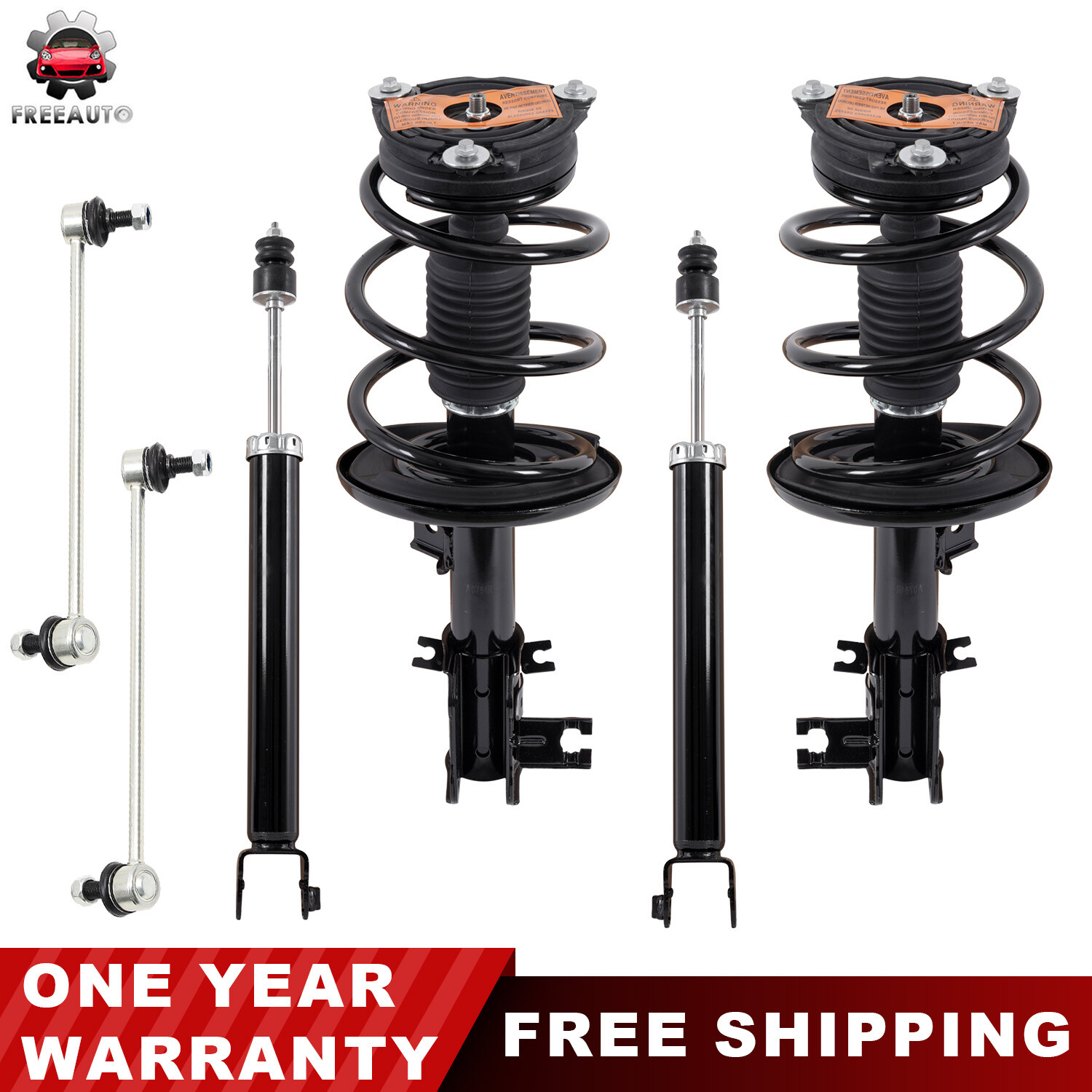 6PCS Front Rear Struts Shocks Sway Bars Kit For 2013 – 2018 Nissan Altima 172901