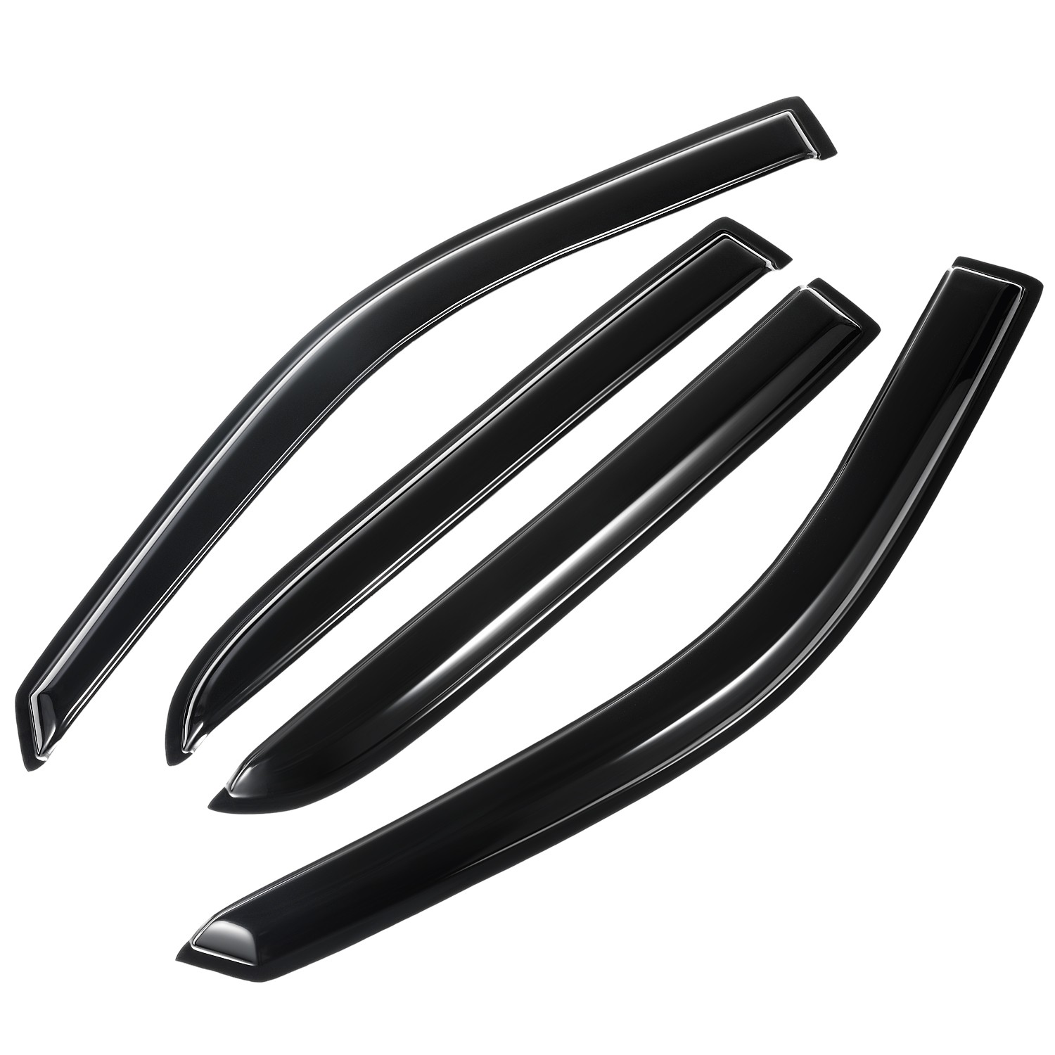 For 2009-2018 Dodge Ram 1500 Crew Cab Window Visor Vent Rain Guards Tape-on