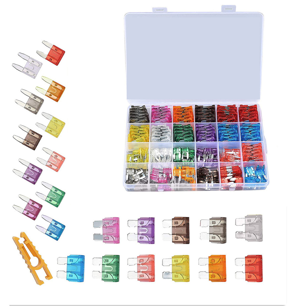 Car Blade-Type Fuse Kits Mini Size 2A 3A 5A 7.5A 10A 15A 20A 30A 35A 40A 250Pcs