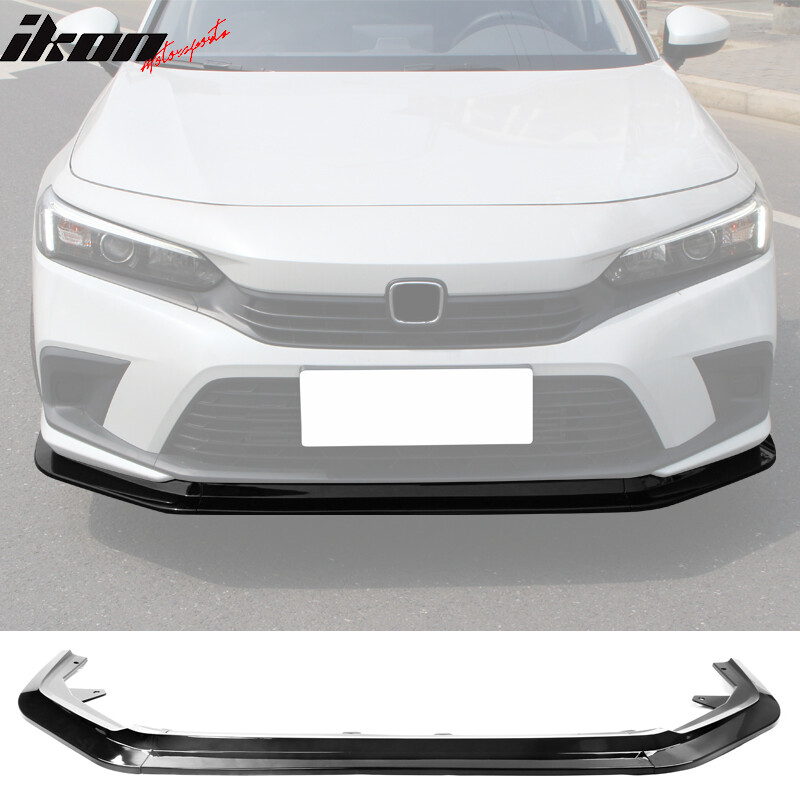 For 22-23 Honda Civic 11th Gen 4-Door RS Front Bumper Lip PP Gloss Black – 3PCS