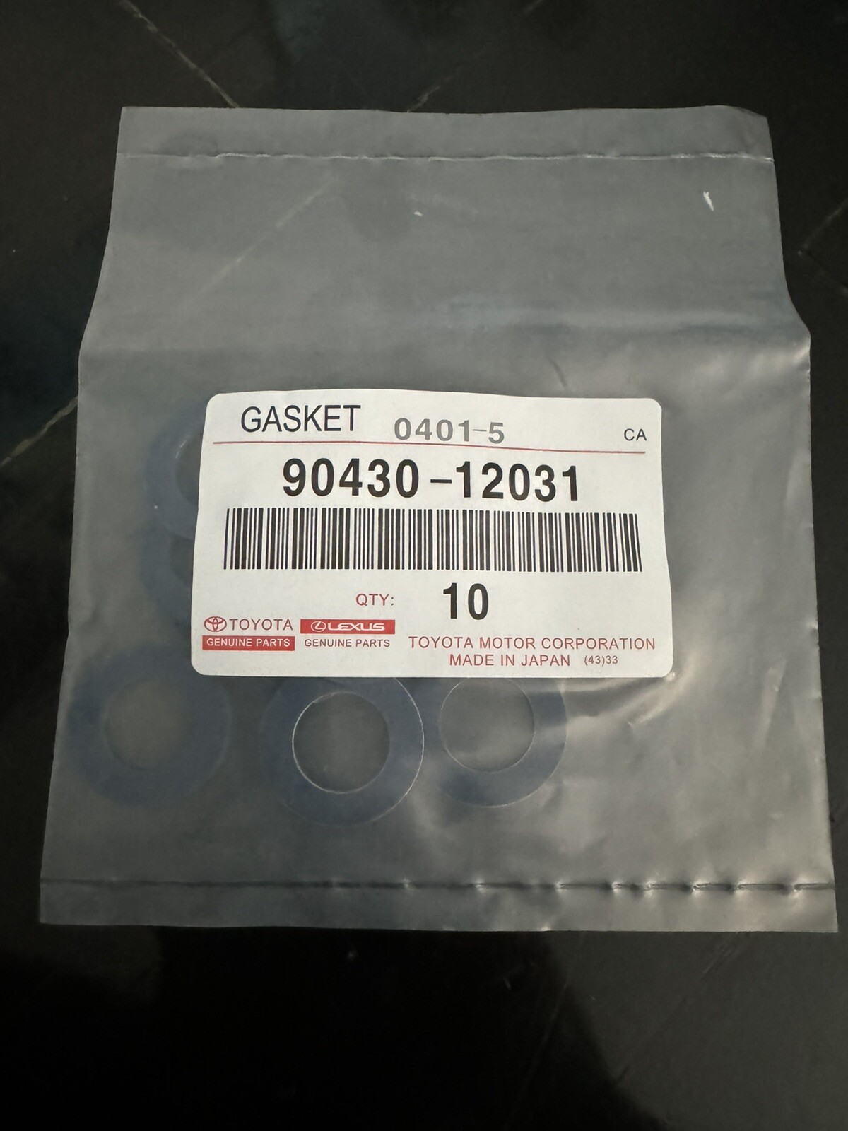 Genuine OEM Toyota 10 Replacement Oil Drain Plug Gaskets 90430-12031 Gasket 1 5
