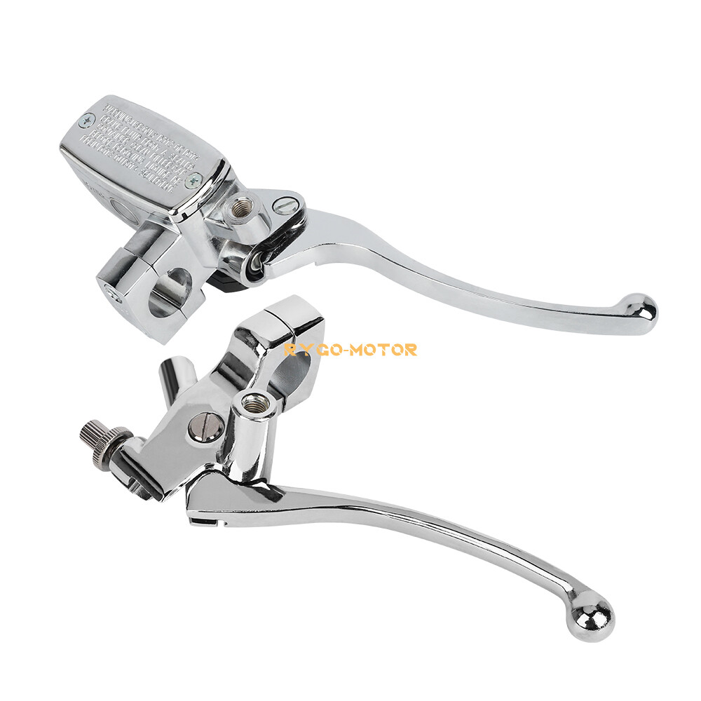 1″ Motorcycle Handlebar Hydraulic Brake Master Cylinder & Clutch Lever Chrome