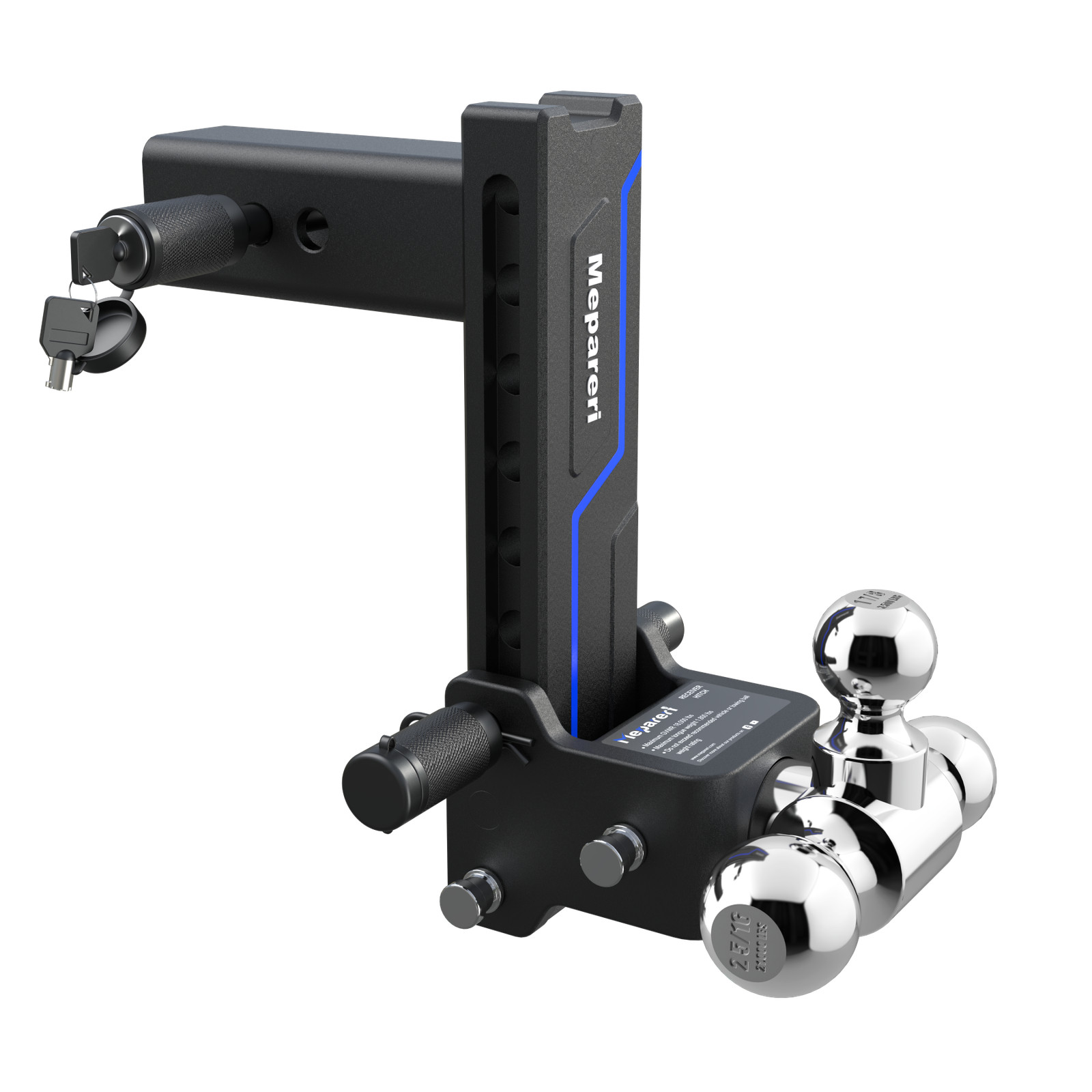 2.5″ Receiver 8.5″ Drop Trailer Hitch Tow Hitch Tri Ball 18000lb Stowable Design