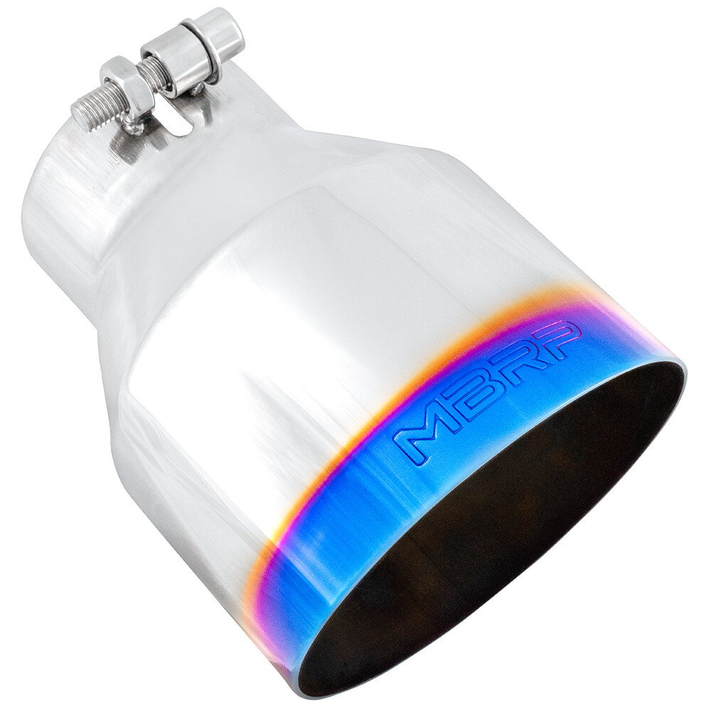 MBRP T5184BE Stainless Steel Burnt End Angled Round 3 inch Universal Exhaust Tip