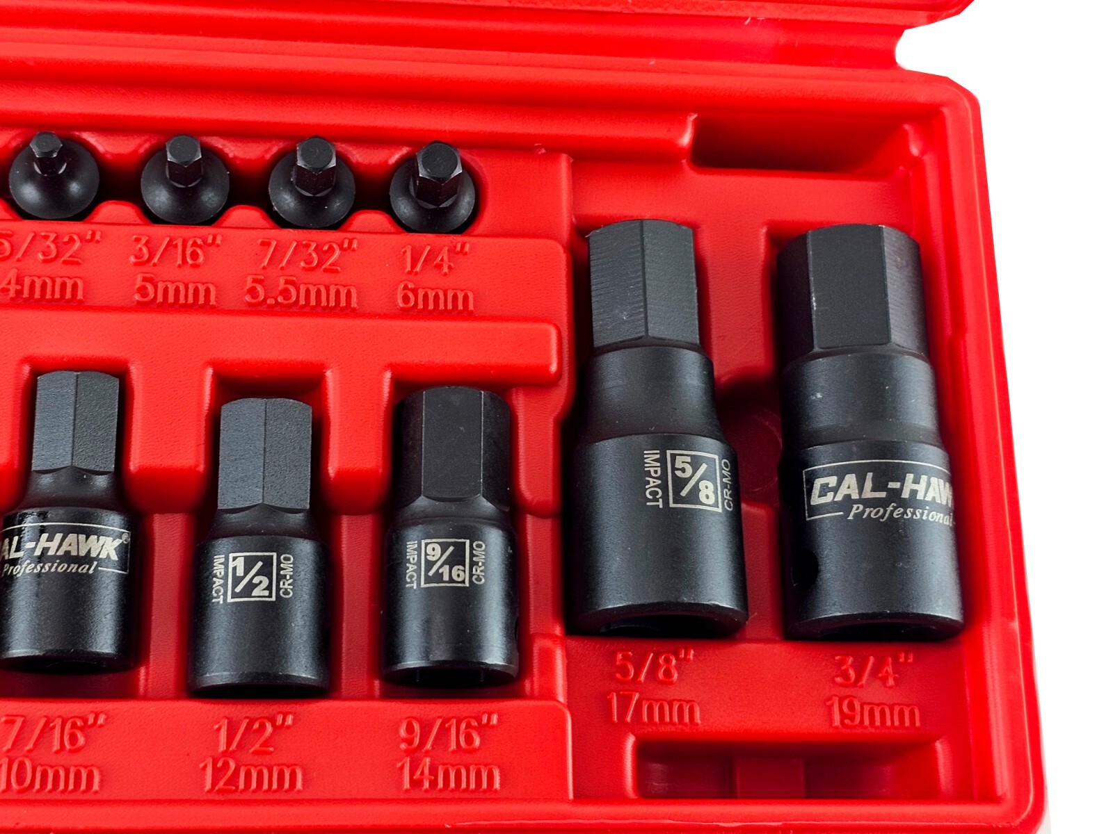32PC HEX ALLEN MASTER IMPACT SOCKET BIT SET SAE & METRIC CR-MO 1/4″,3/8″,1/2″