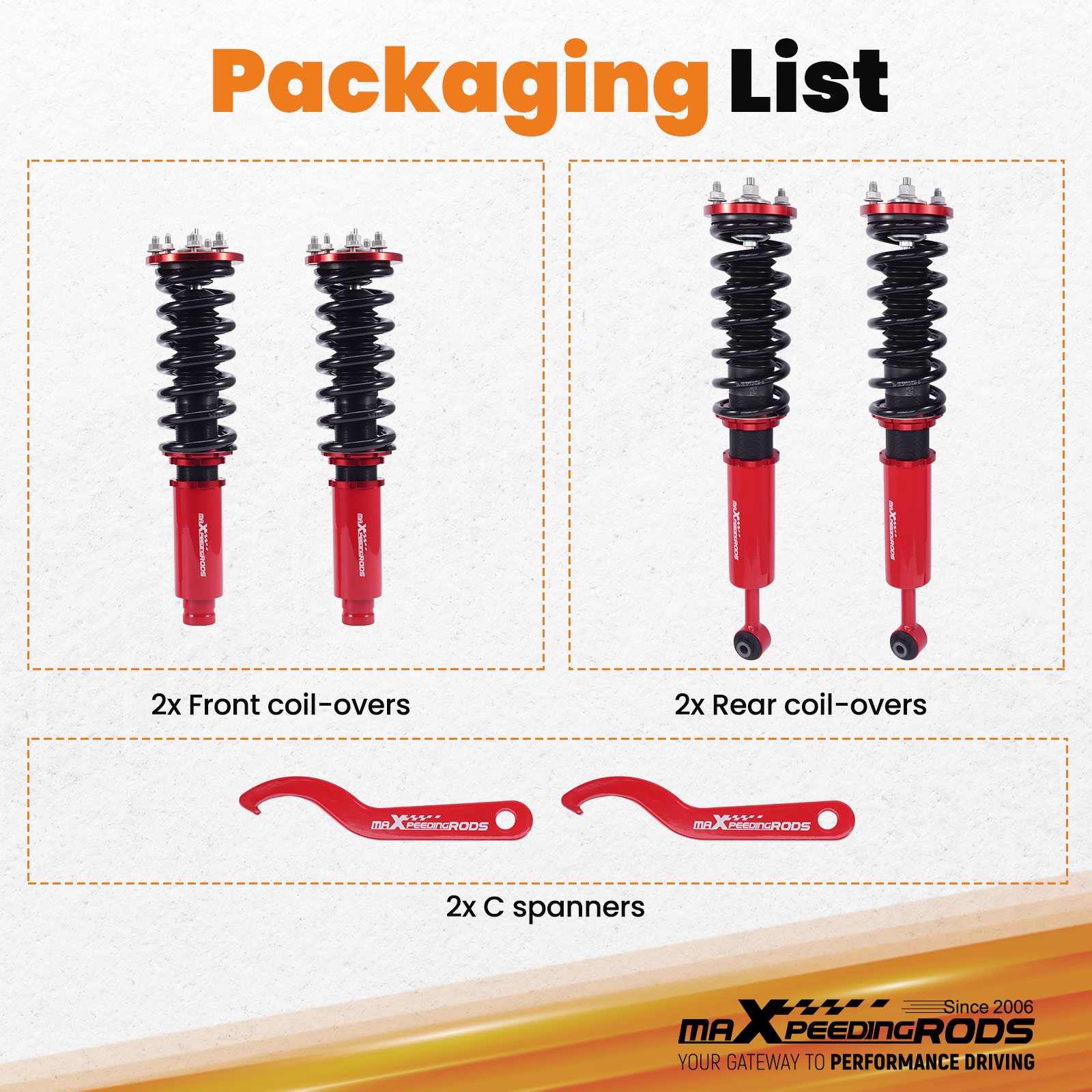 24 Way Damper Coilover Shock Absorbers for HONDA ACCORD 98-02 Acura TL 01-03 CL