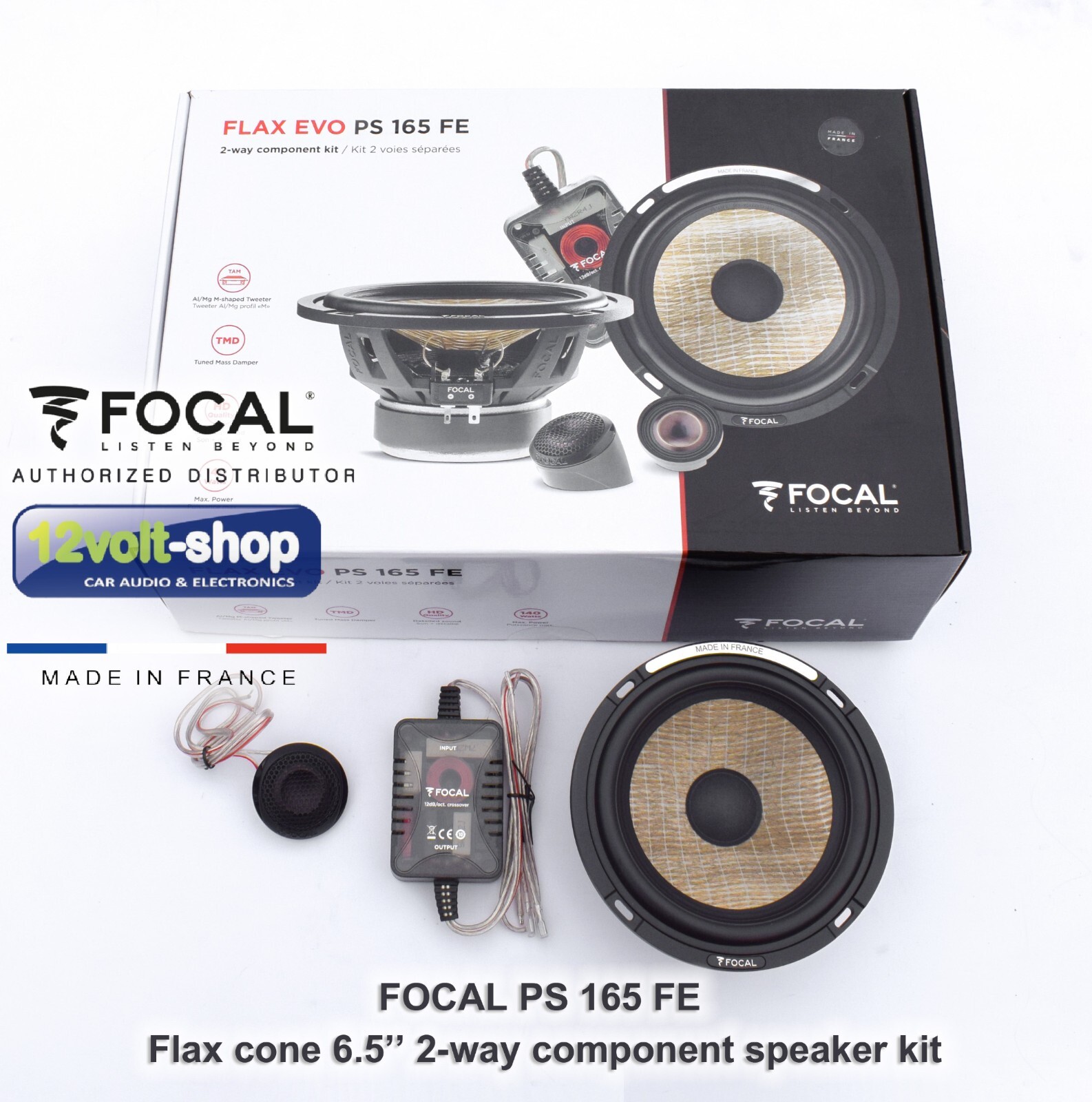FOCAL PS 165 FE Flax cone 6.5’’ 2-way component speaker kit; 70W RMS; 4Ω