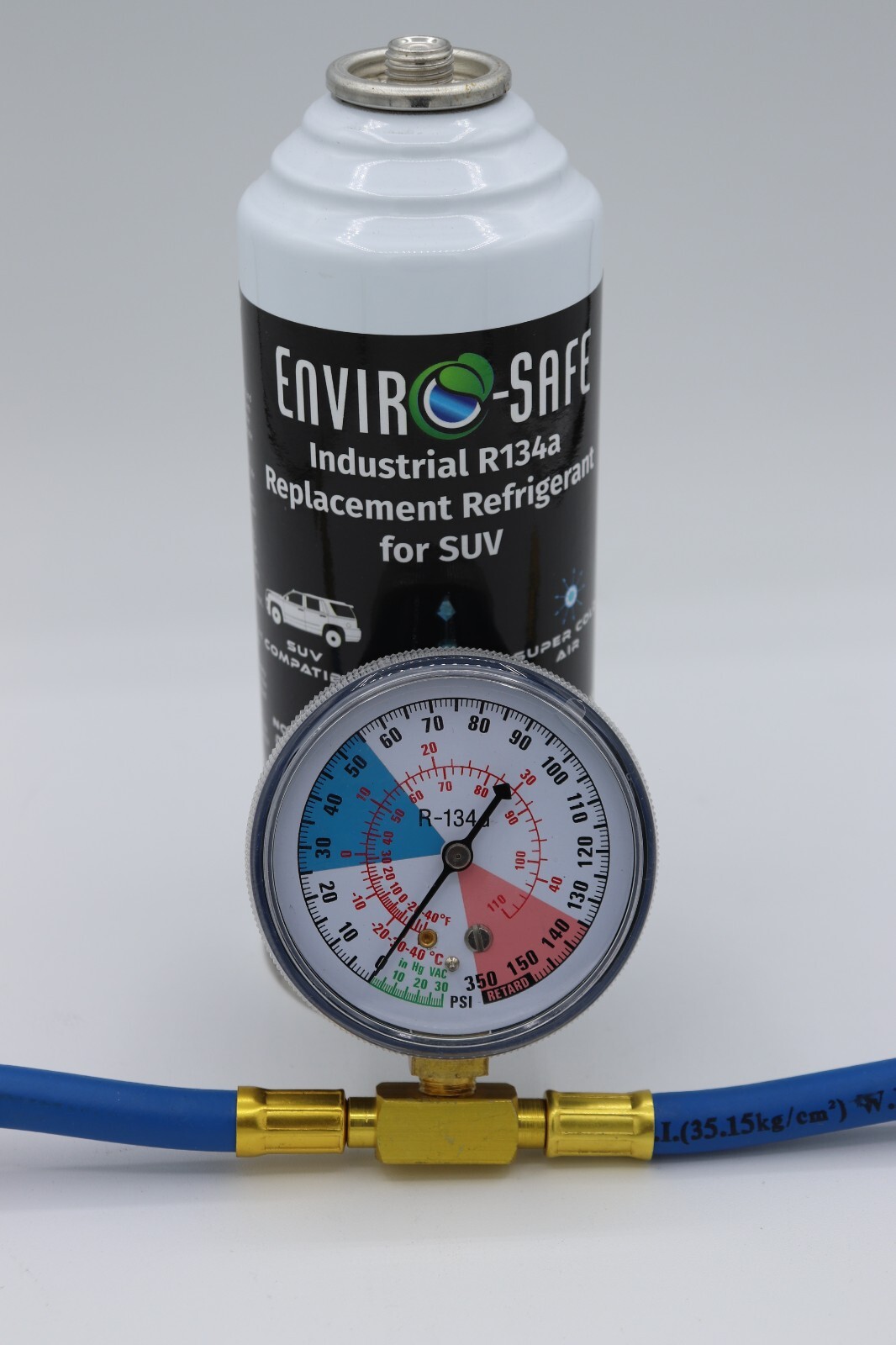 Envirosafe SUV AC R134a Replacement Refrigerant with Brass Gauge