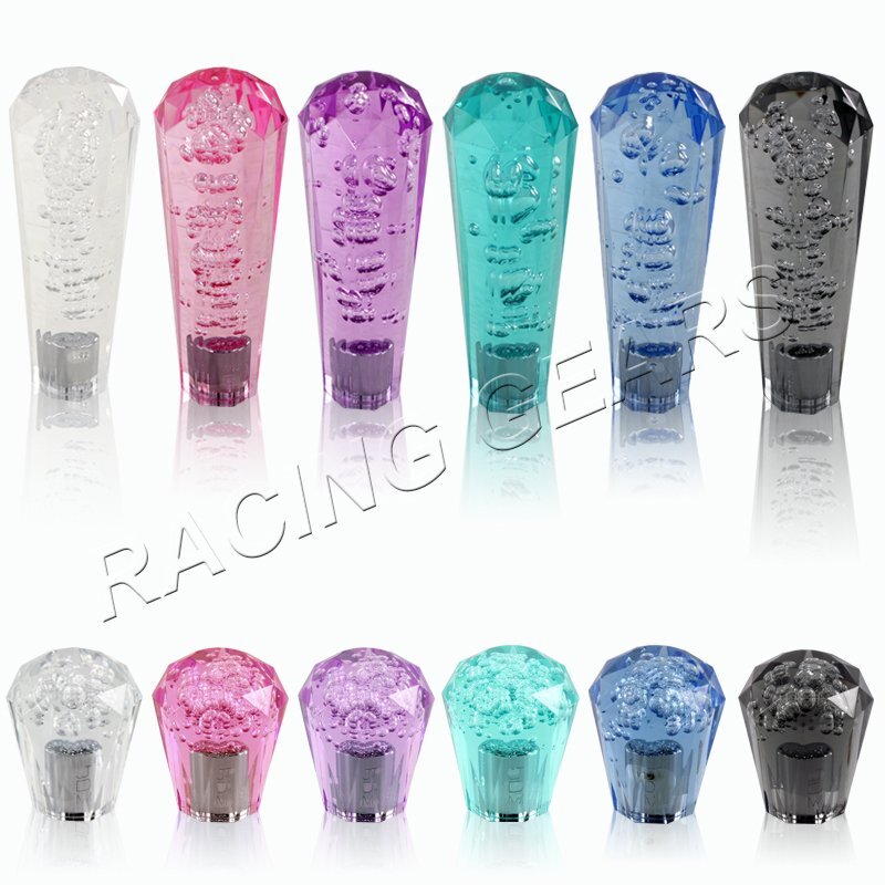 VIP JDM 60mm Transparent MT Clear Diamond Crystal Bubble Shift Knob Universal 2