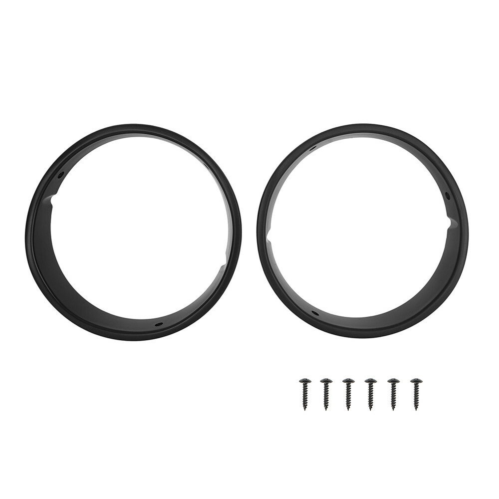 Black Headlight Trims Ring Bezels Cover Pair For 1997-2006 Jeep Wrangler TJ