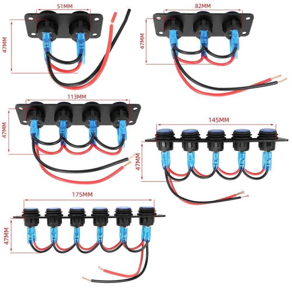 Waterproof IP67 LED Switch Panel 12V 1 6 Gang for Boat RV Car Applications