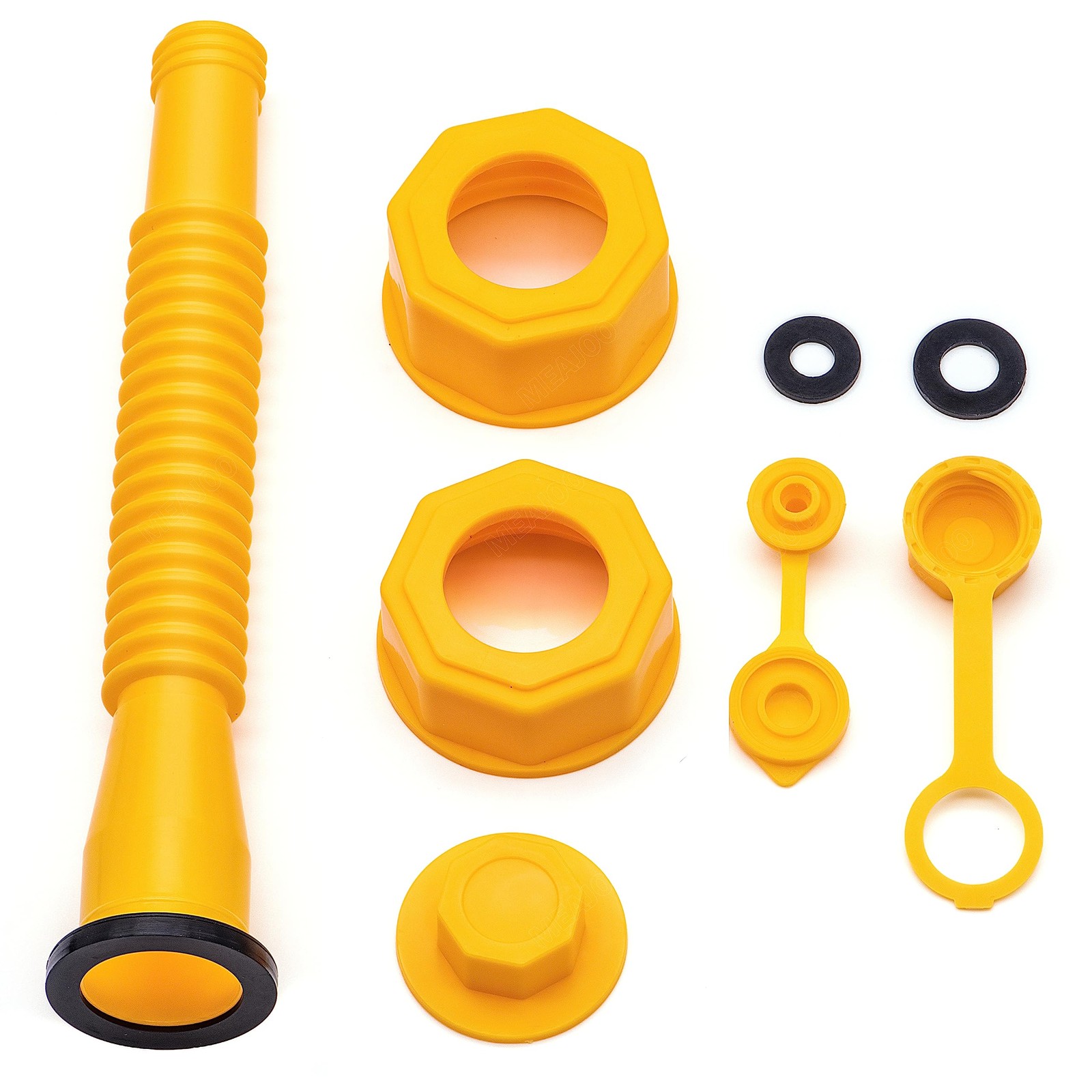 MEAJOO Yellow Gas Can Nozzle Kit, Half, Two, Five & Ten Gallon