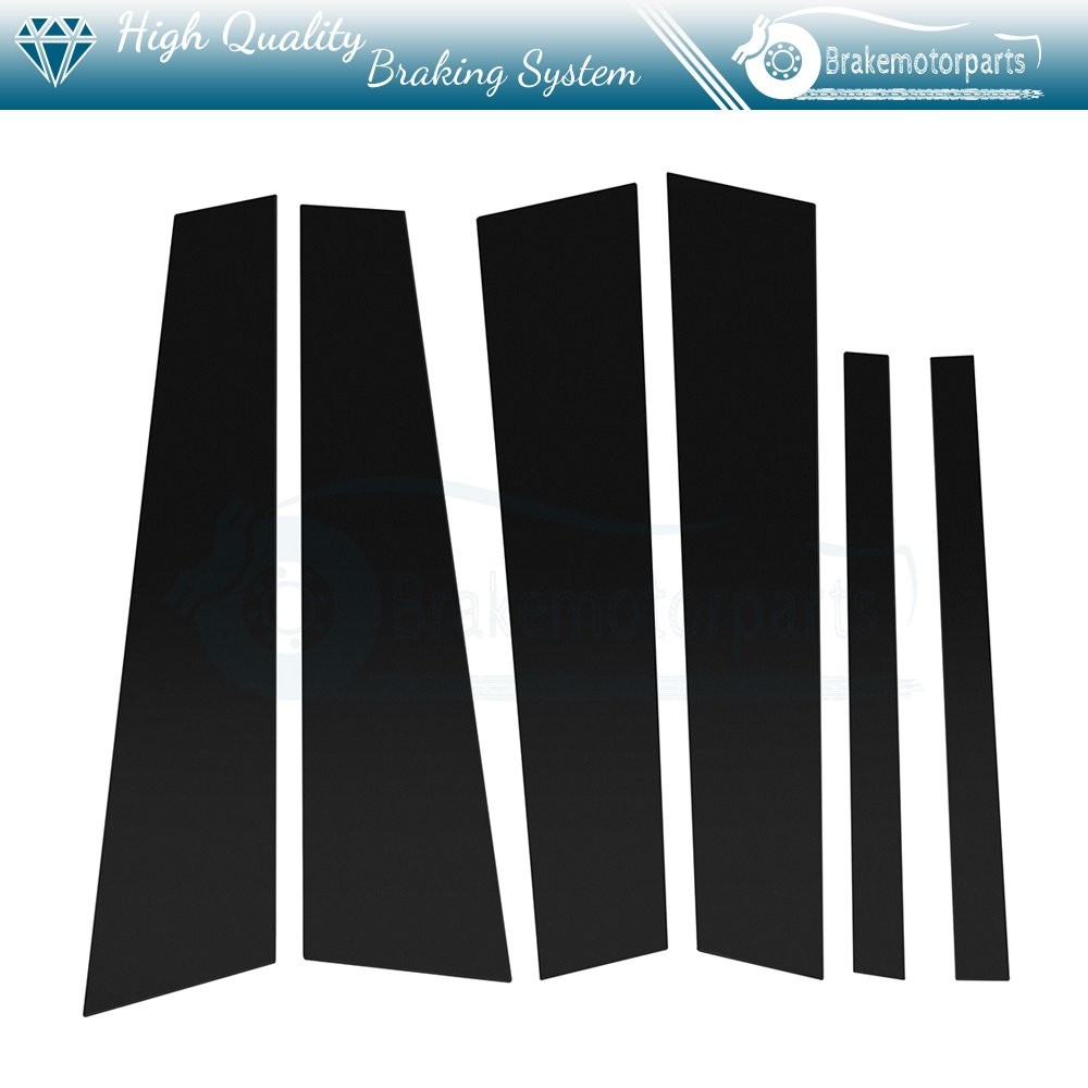 Door Trim 6 Pieces Set Pillar Posts Fits BMW 3-Series 2006-11 Glossy Piano Black