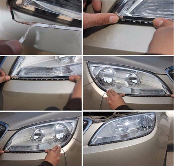 12pcs Light Strip Flexible Flat LED Waterproof Car/Boat/Motorcycle 12VDC White