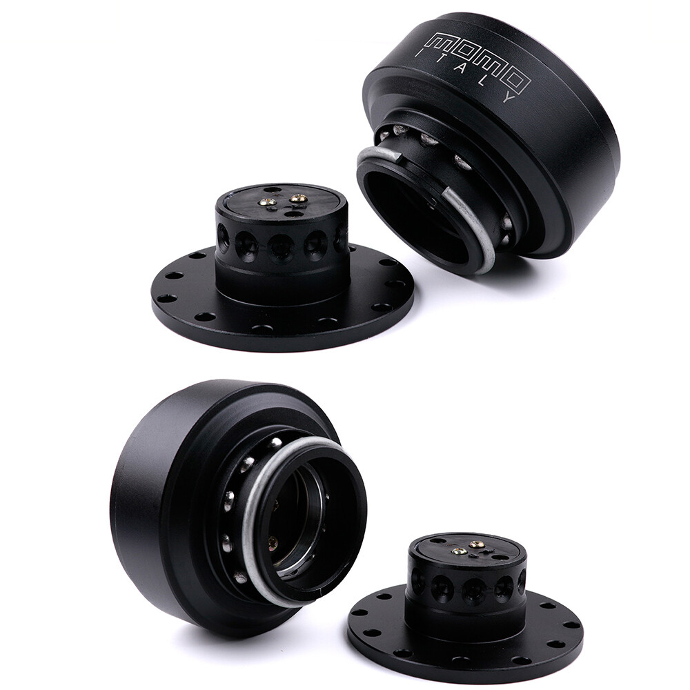 MOMO Black Steering Wheel Quick Release Hub Adapter Snap Boss Kit