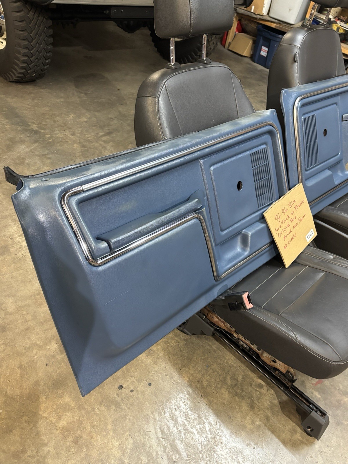 80-86 Ford F150 F250 F350 And Bronco Blue Door Cards Panels Manual LH RH #1762
