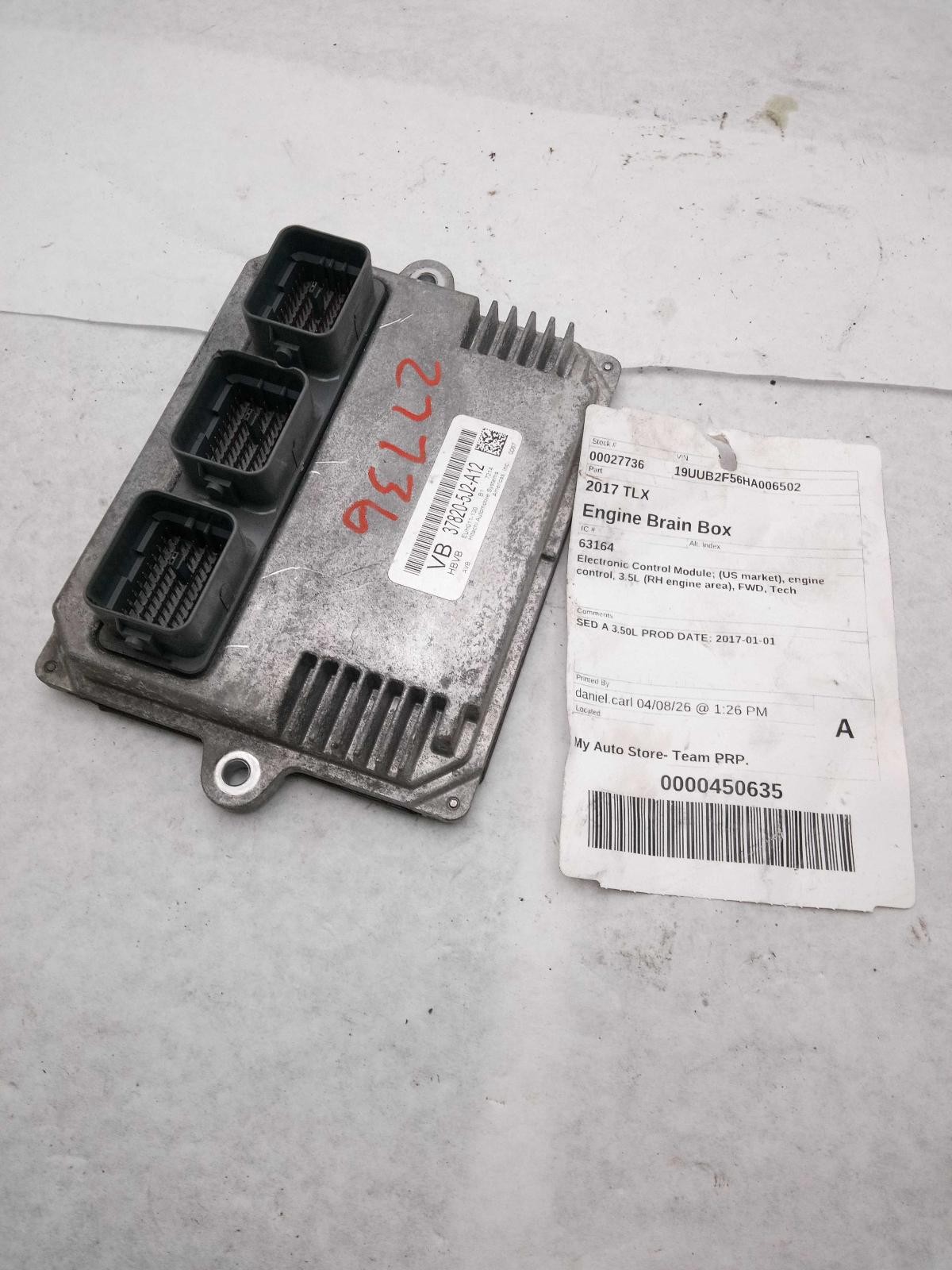 2017 Acura TLX Engine Control Module ECM 3.5L OEM Silver 135K Miles