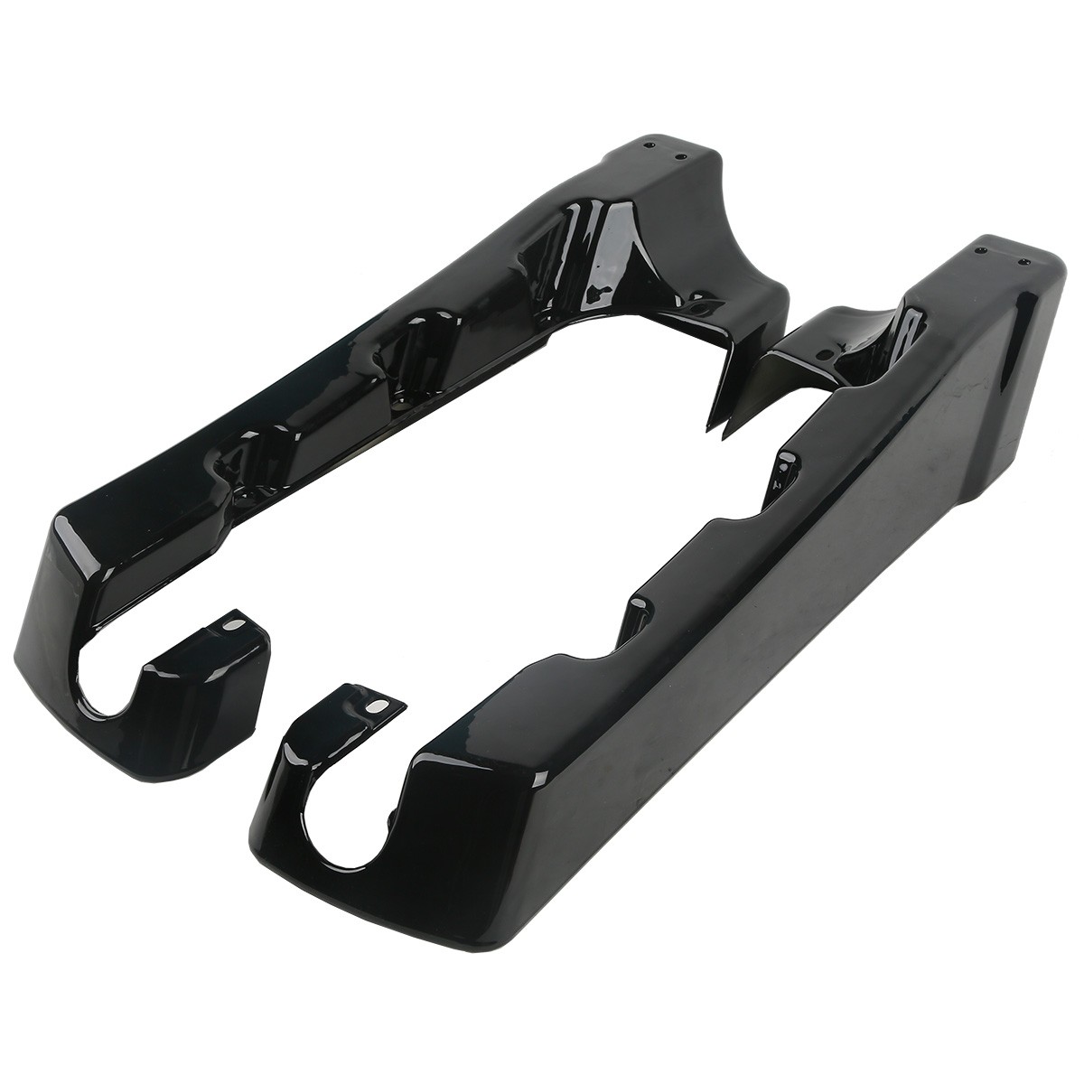 Vivid Black Stretched Extended SaddleBag Extension For Harley Touring 1994-2013