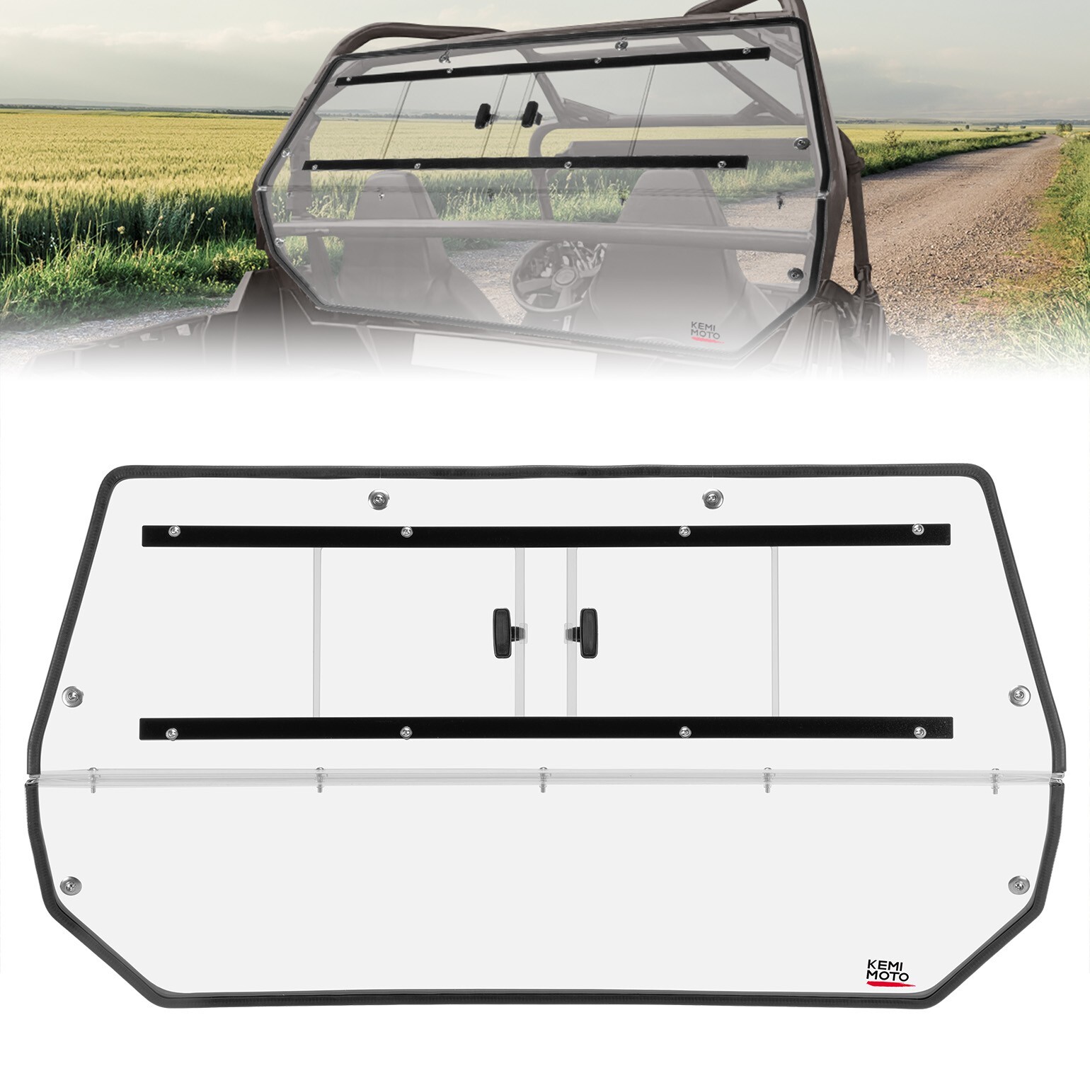 UTV Rear Windshield W/Sliding Window for Polaris RZR 800/S 800/ 570 /900 2008-14