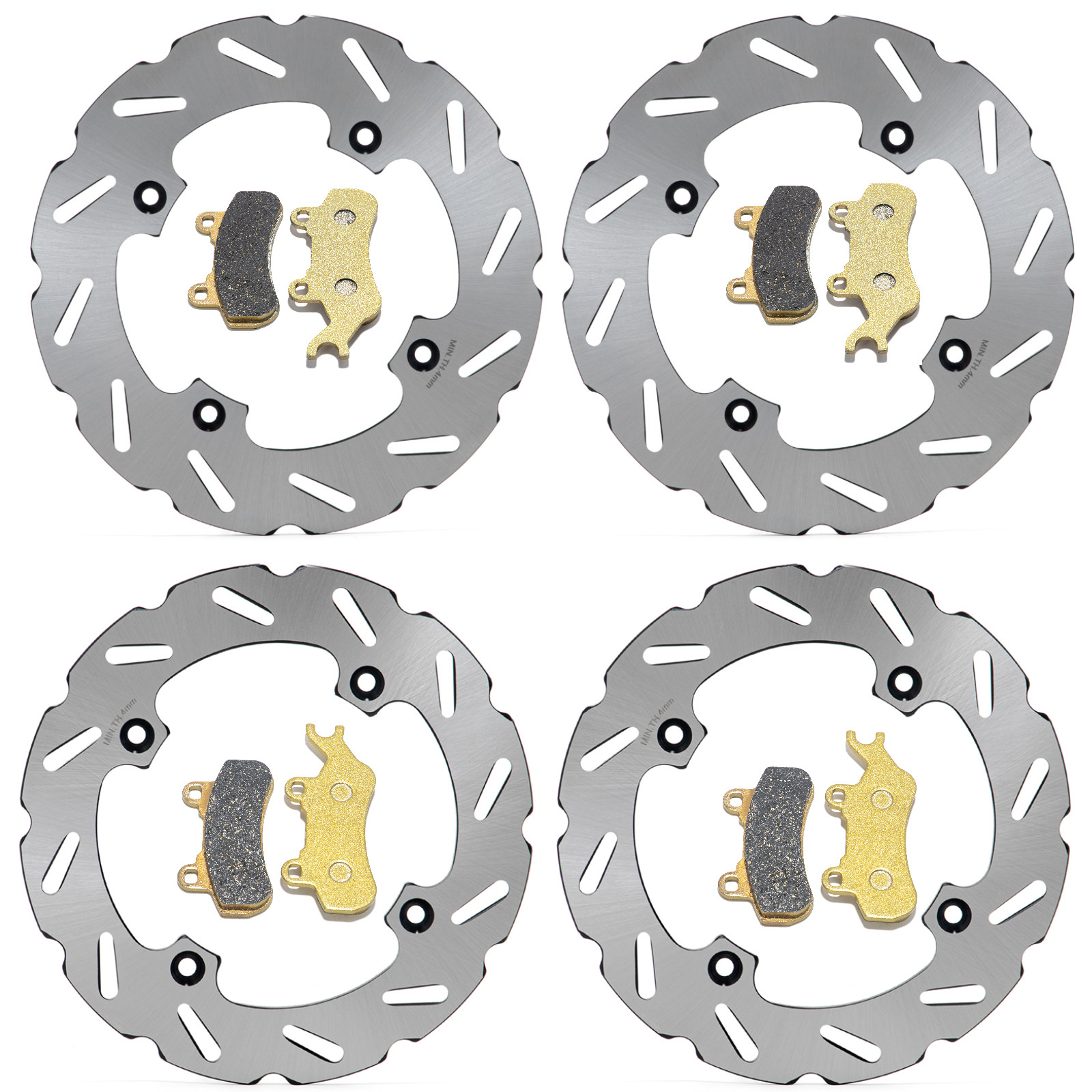 Front + Rear Brake Discs Rotors Pads For Can-Am Maverick X3 Max Turbo R RR 17-23