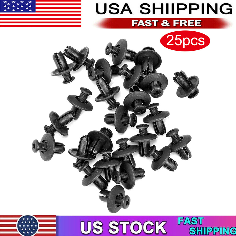 Set of 25 OEM 86590-28000 Bumper Retainer Push Clip 8mm Hole For Hyundai