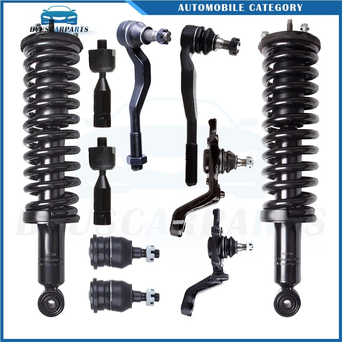 10Pcs Front Complete Strut Tie Rod Ball Joint Kit Set For 95-2004 Toyota Tacoma
