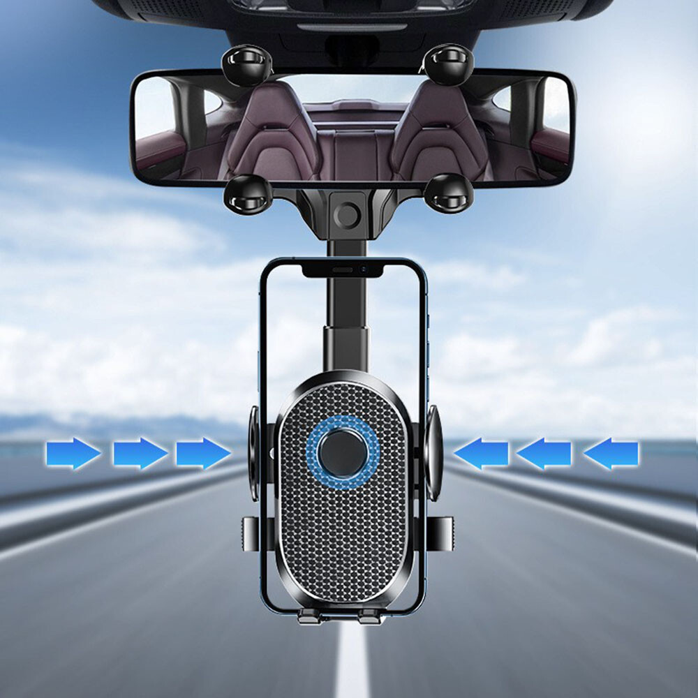 360° Car Rearview Mirror Holder Stand Mobile Cell Smart Phone GPS Phone Holder