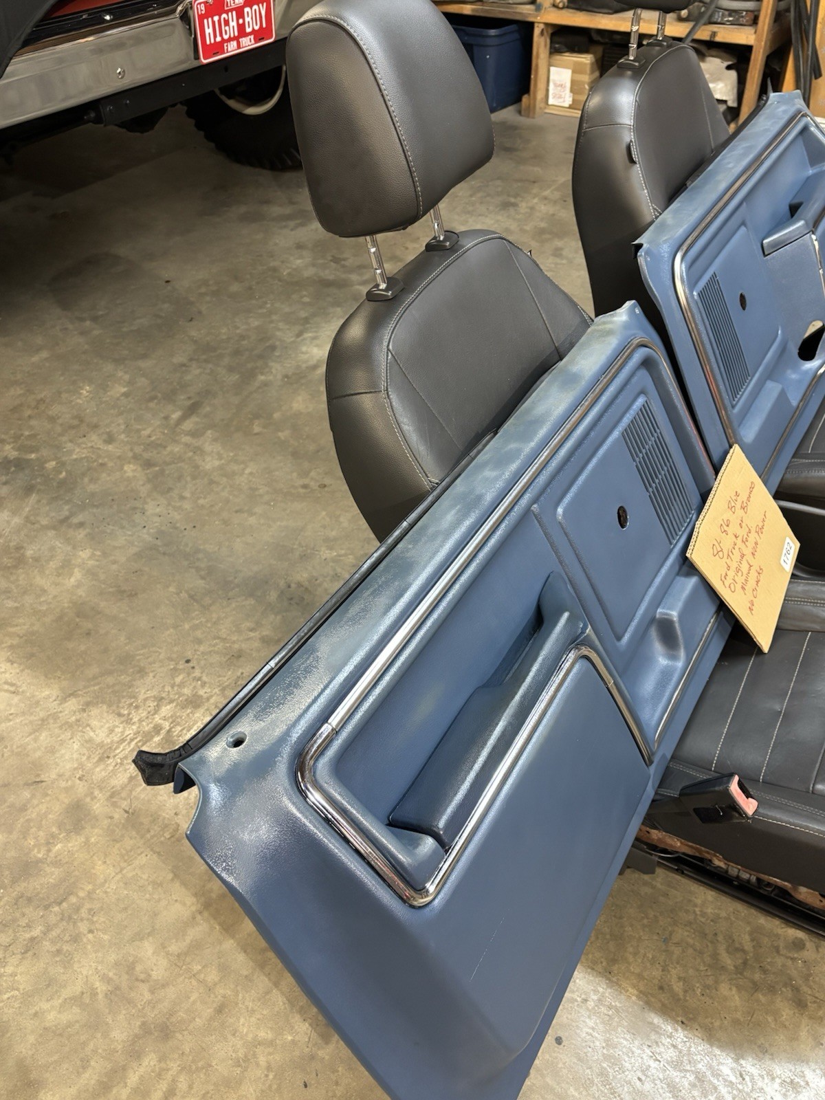 80-86 Ford F150 F250 F350 And Bronco Blue Door Cards Panels Manual LH RH #1762