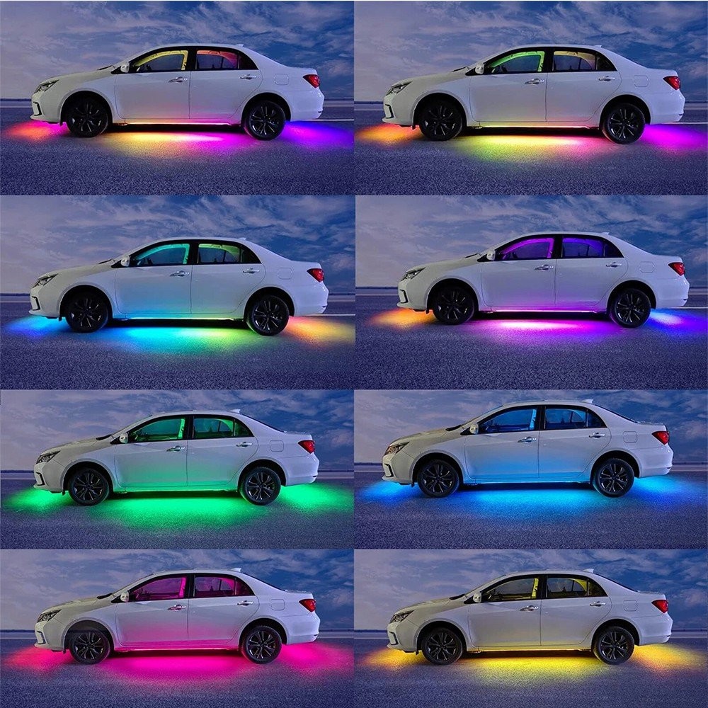 6-60 Double Row LED RGB Dream Lights Strips Neon Underglow Lamps APP Remote IP68