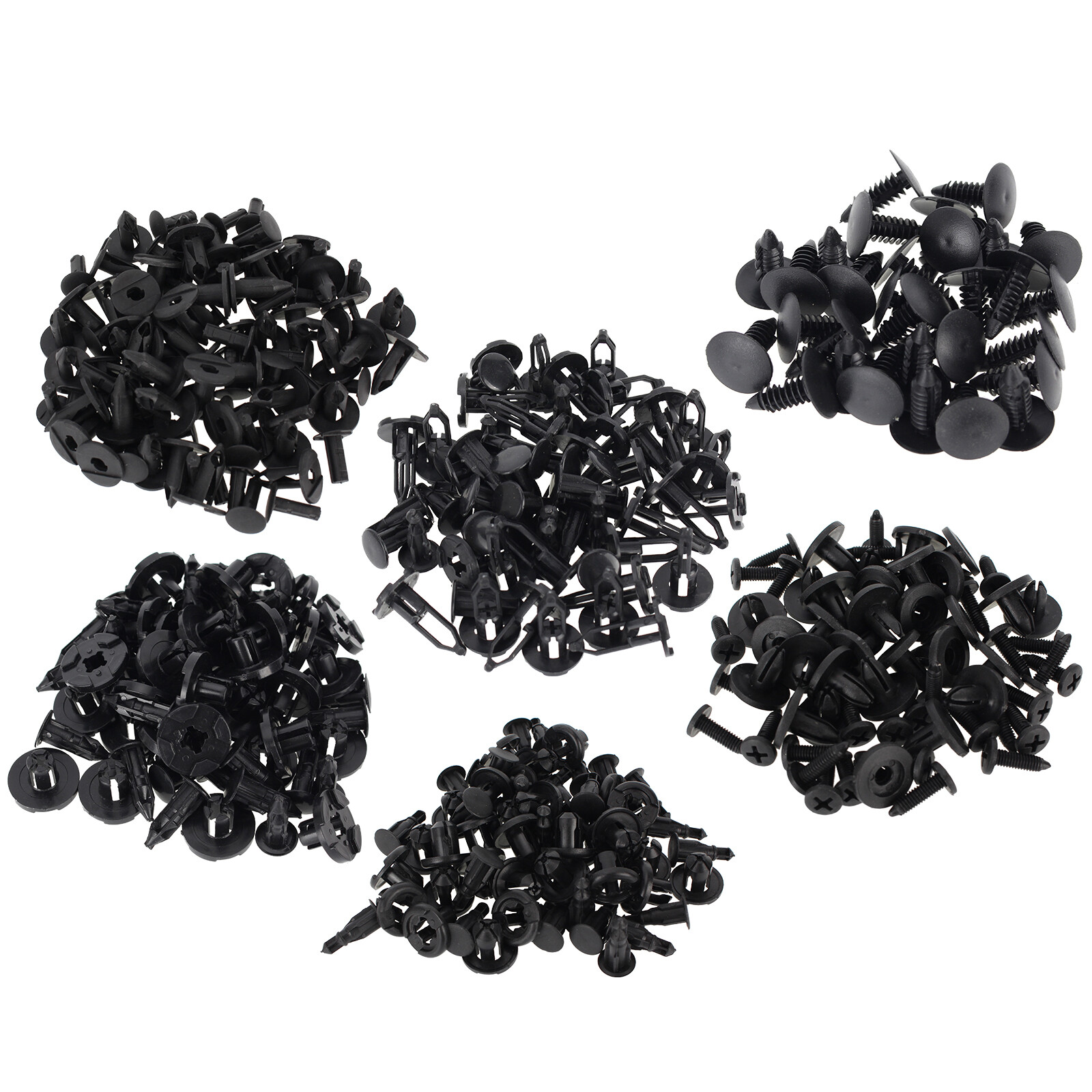 200 Pcs Push Bumper Fastener Rivet Clips with 6 Size Auto Body Retainer Clips GR