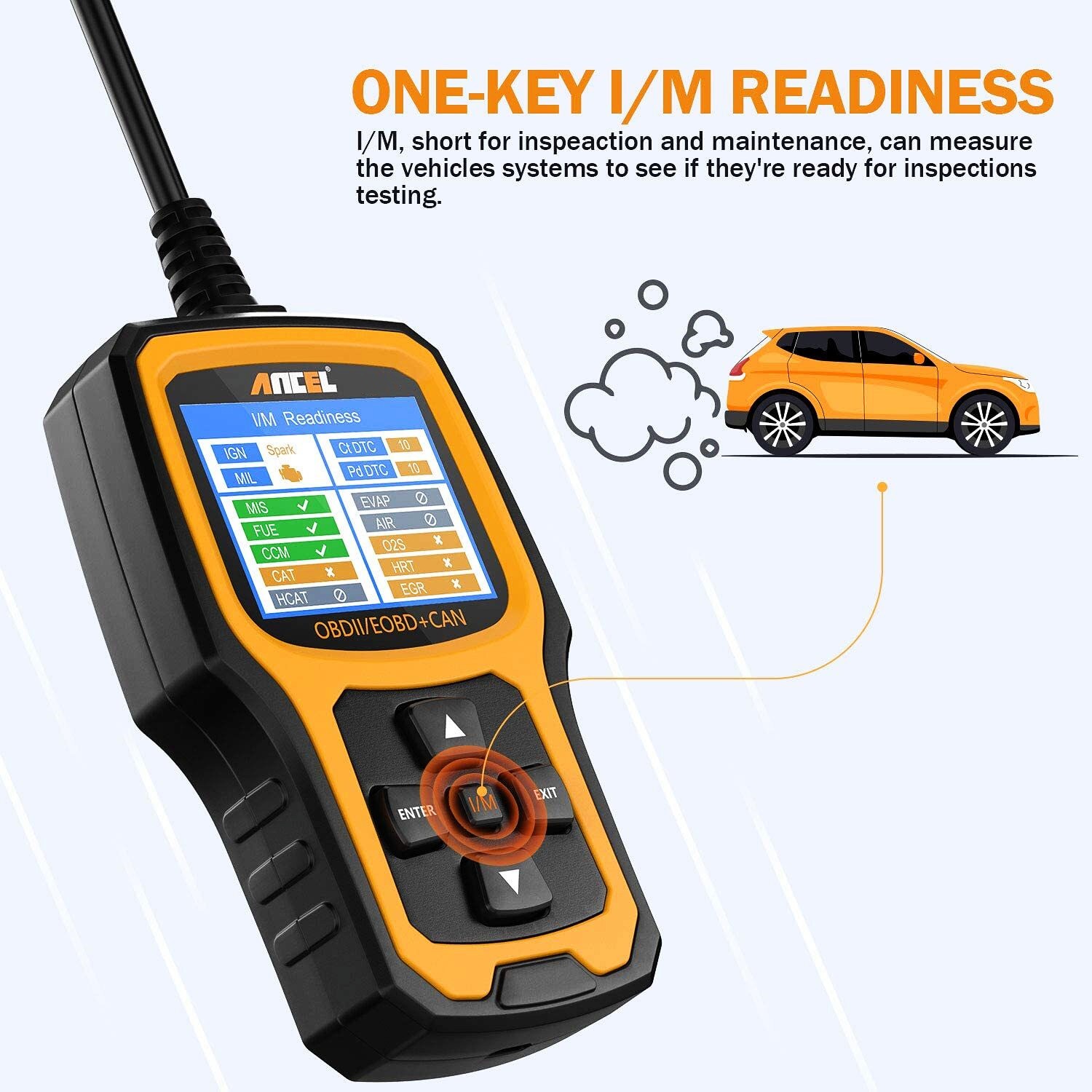 ANCEL AD410 OBD2 Code Reader Car Scanner Turn Engine Light Off Diagnostic Tool