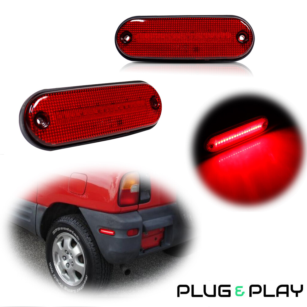 For Toyota RAV4 1996 1997 1998 1999 2000 Red Rear Bumper LED Side Marker Lights
