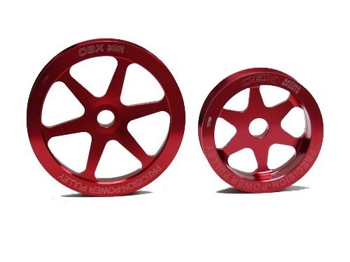 OBX Overdrive Pulley 1997-1999 2.2CL 2.3TL 1994-2002 Accord Red Set of 2