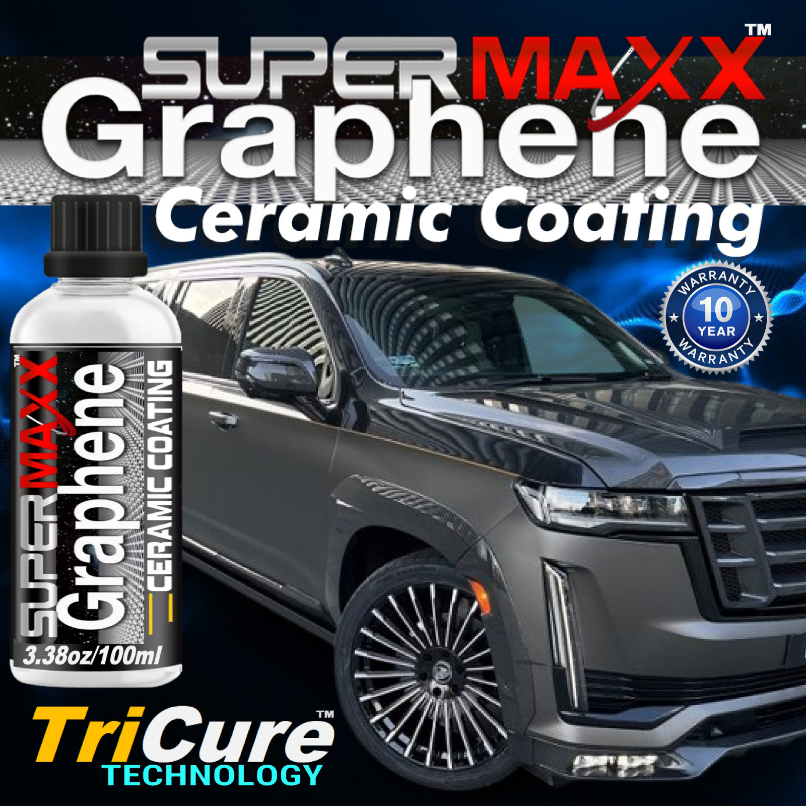 GRAPHENE “10 YEAR” ADVANCED CERAMIC COATING PAINT PROTECTION – 3.38OZ/100ML