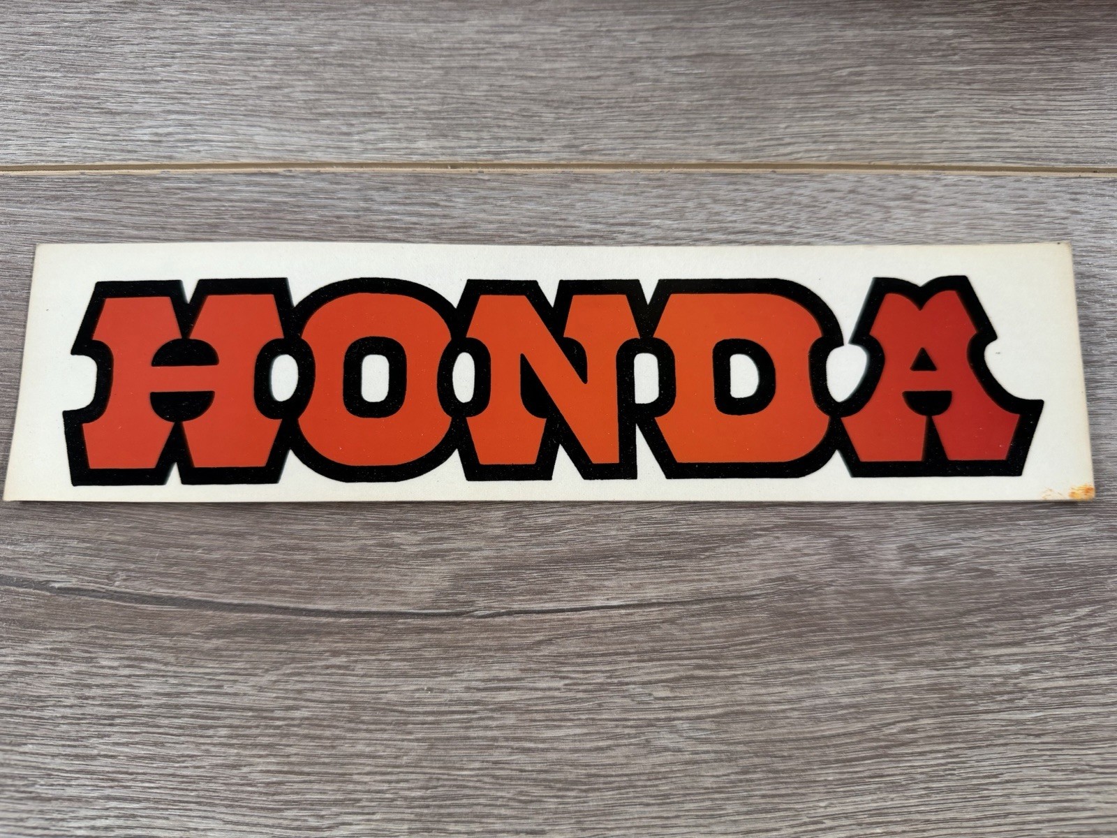 Vintage Honda Motorcycle Red Orange Vinyl Decal Bumper Sticker 70s NOS