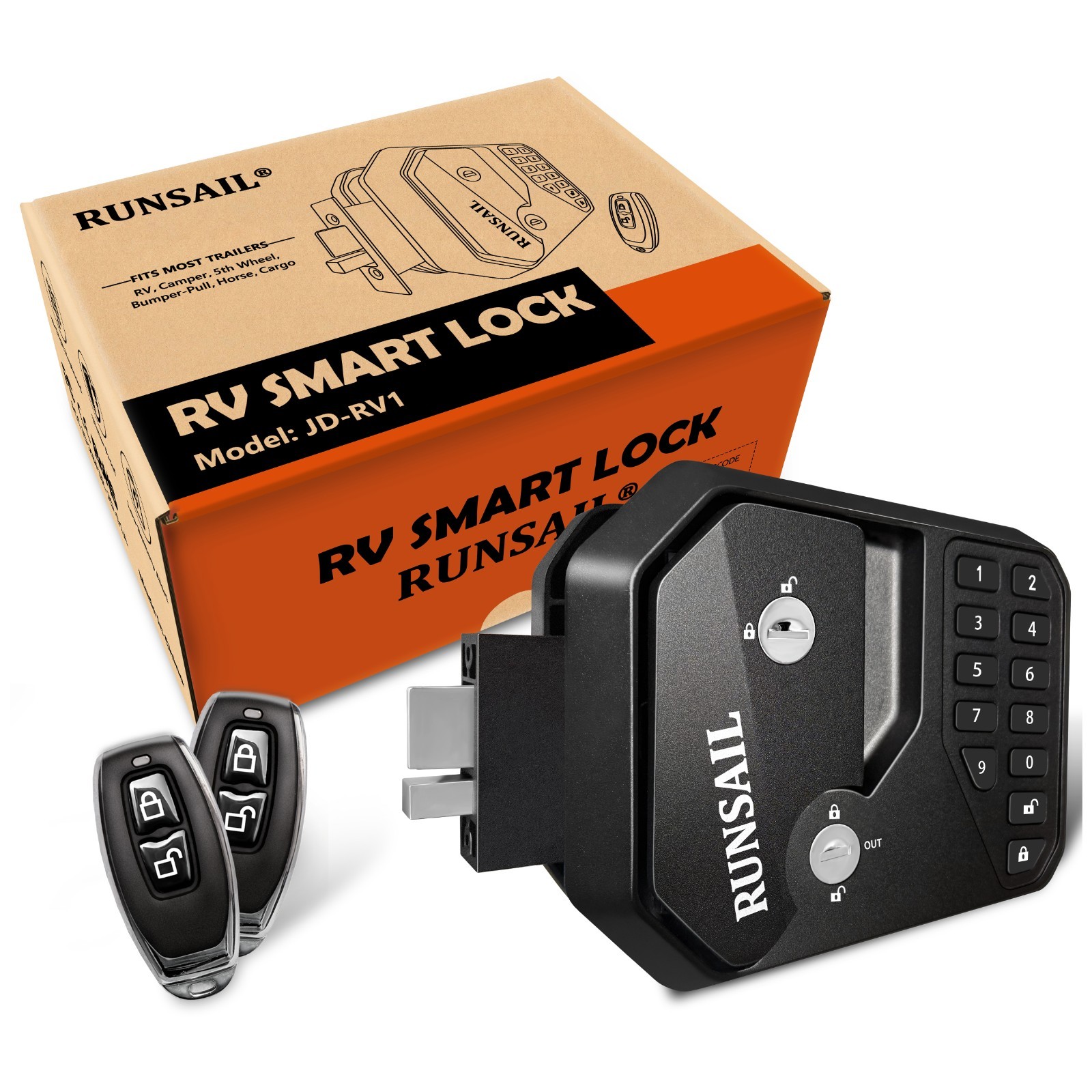 RUNSAIL 10 Digits RV Keyless Entry Door Lock Password & Remote for RV’s