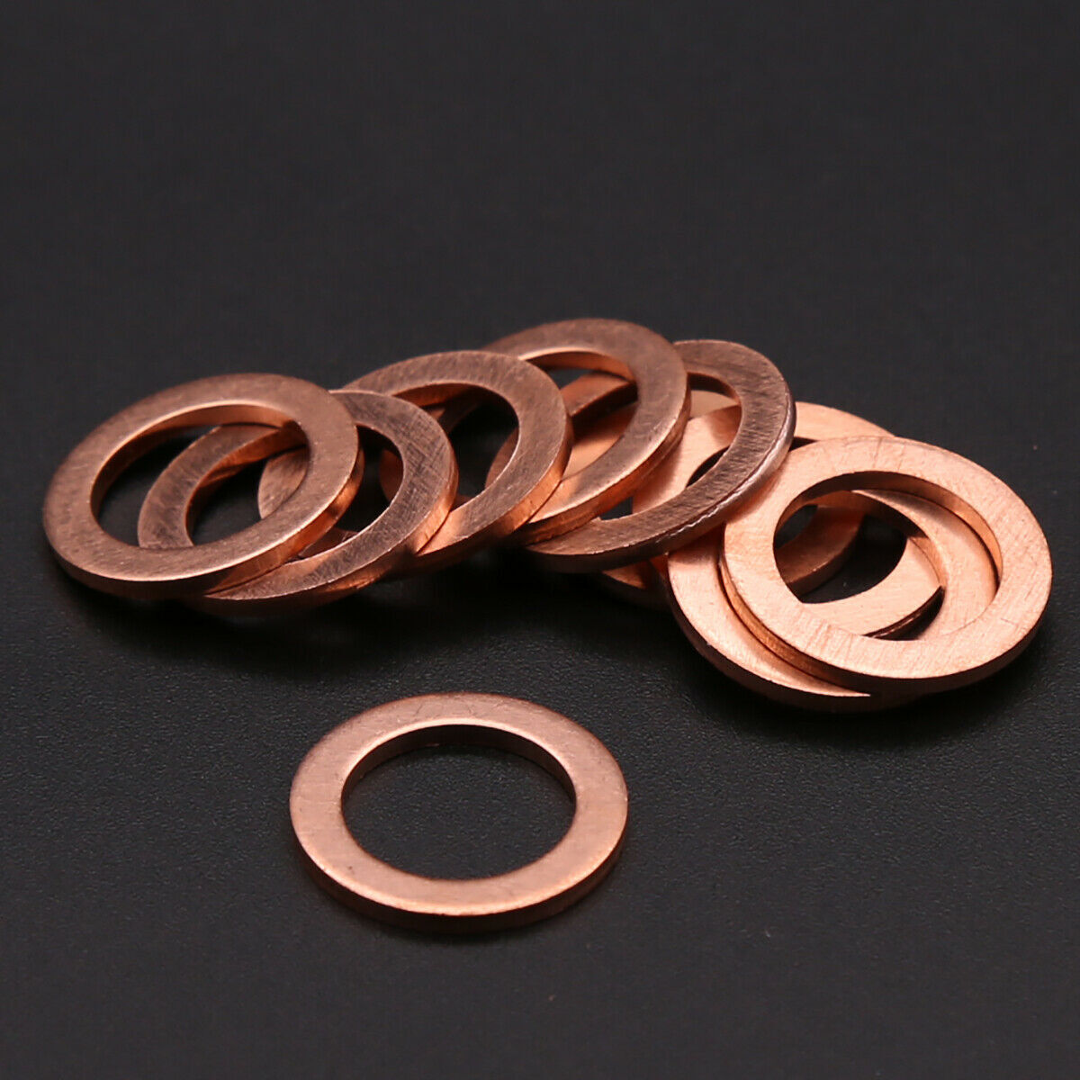 M8 1pc Solid Copper Crush Washer Seal Flat Ring Gasket 8mm(ID)x12mm(OD) US Stcok
