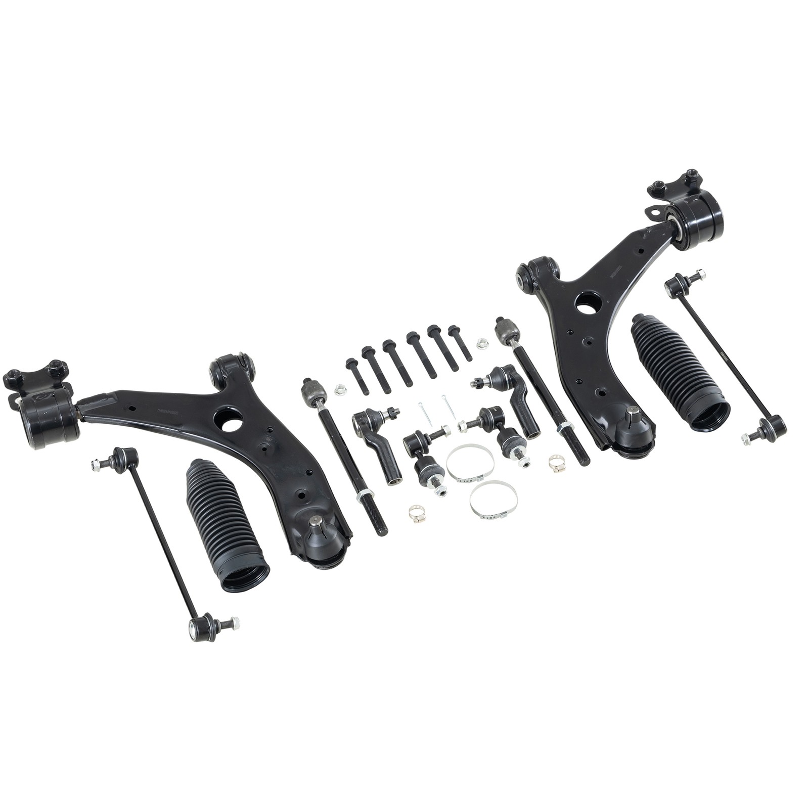 12pcs Front Lower Control Arm & Tie Rod End Kit For 2004-2009 Mazda 3 Mazda 5