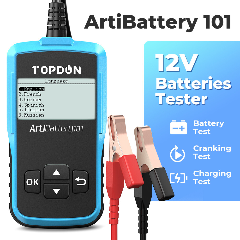 TOPDON AB101 Automotive Alternator Analyzer 100-2000 CCA Flooded AGM Gel Type