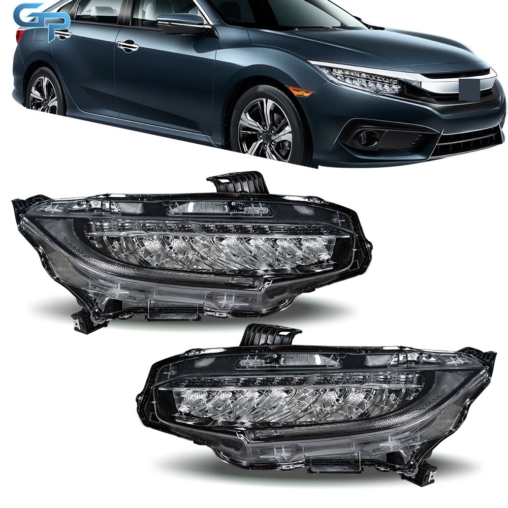 Factory Headlamps LED Headlights For Honda Civic 2016-2021 LED DRL Left+Right