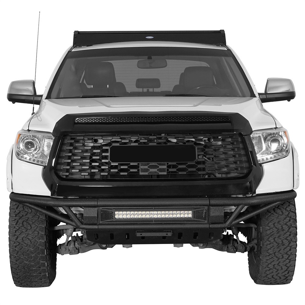 FIT 2014-2021 TOYOTA TUNDRA BAJA TUBULAR STEEL FRONT BUMPER W/LED LIGHT BAR